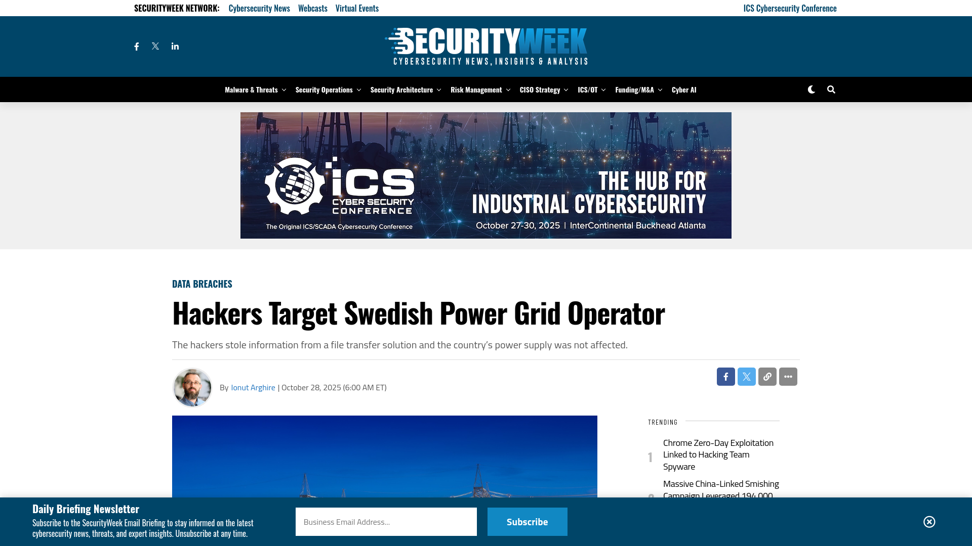 Hackers Target Swedish Power Grid Operator - SecurityWeek