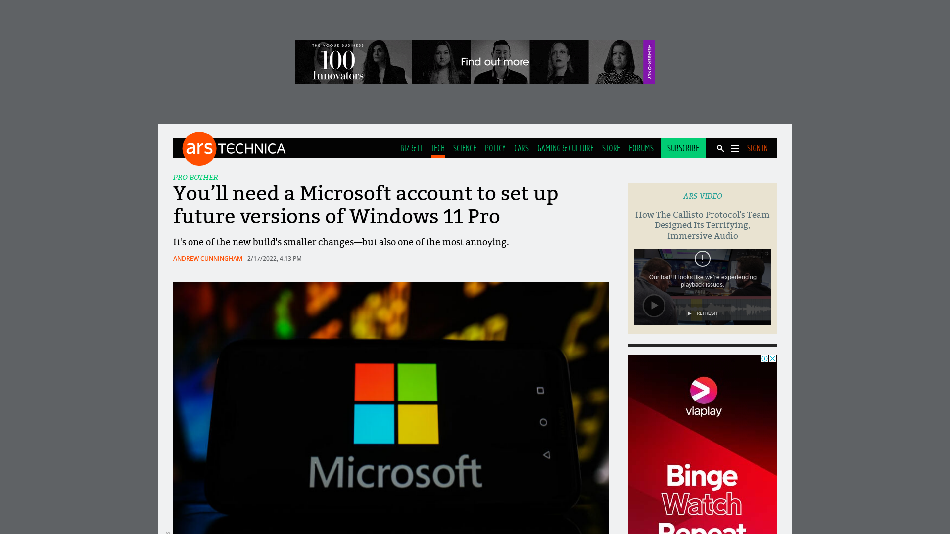 You’ll need a Microsoft account to set up future versions of Windows 11 Pro | Ars Technica