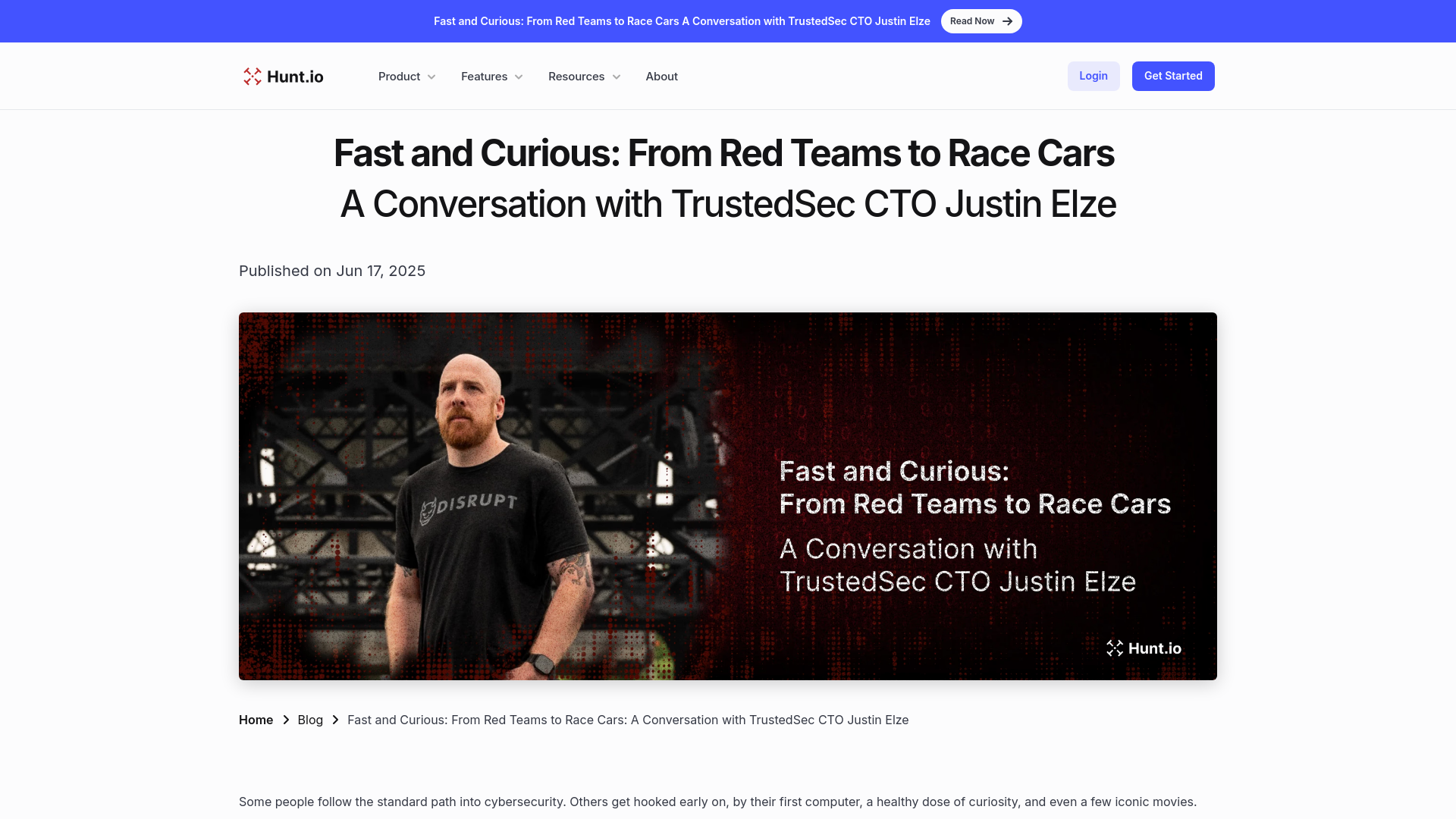 Fast and Curious: Red Teaming, Race Cars, and Hunt.io with Justin Elze
