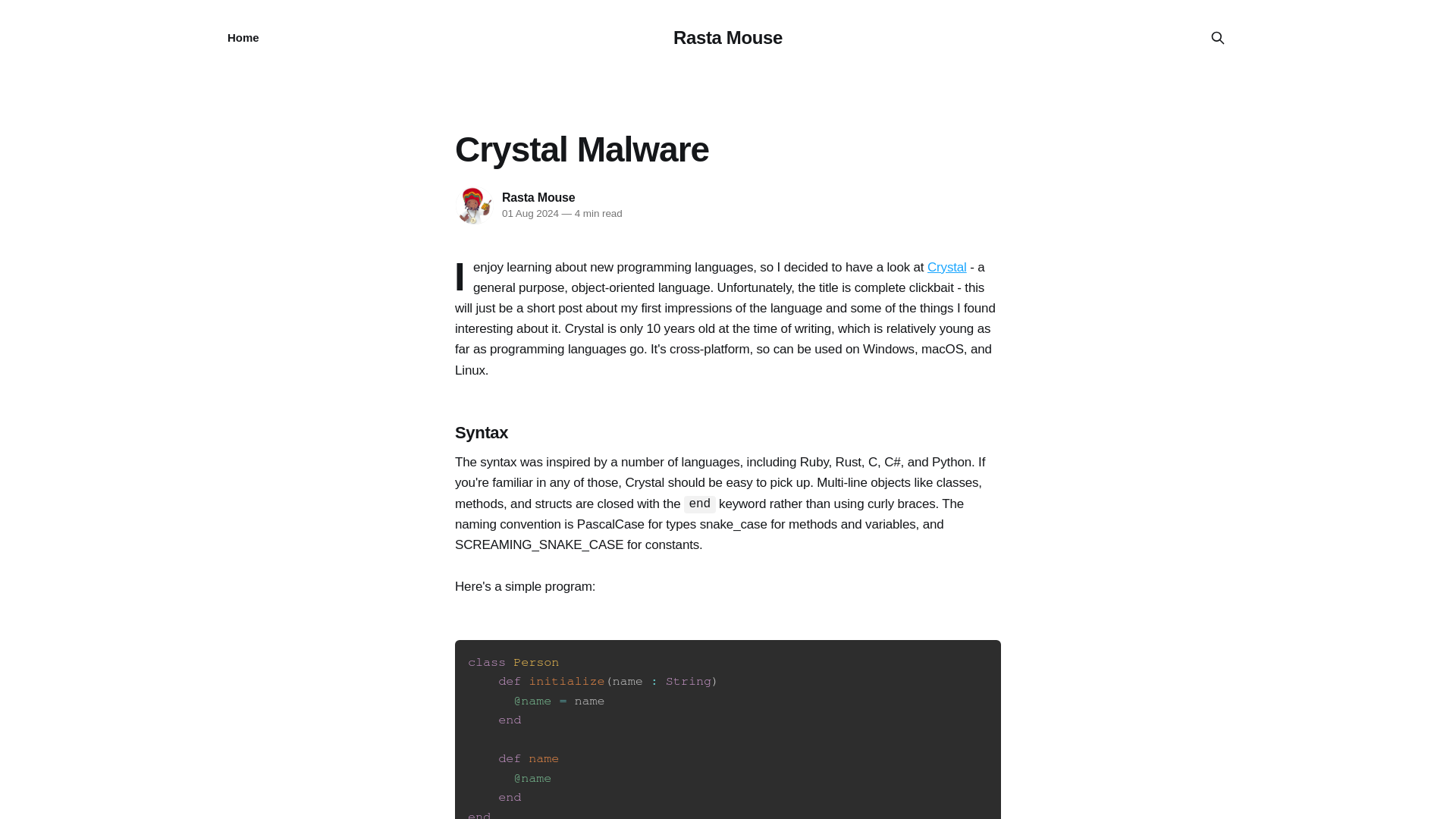 Crystal Malware