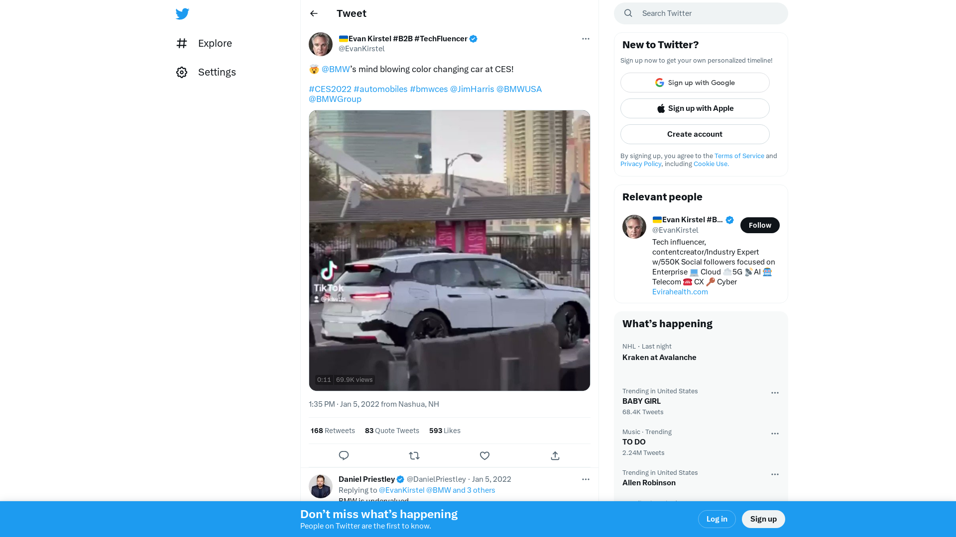 🇺🇦Evan Kirstel #B2B #TechFluencer on Twitter: "🤯 @BMW’s mind blowing color changing car at CES! #CES2022 #automobiles #bmwces @JimHarris @BMWUSA @BMWGroup https://t.co/Bm1GKdHB3S" / Twitter