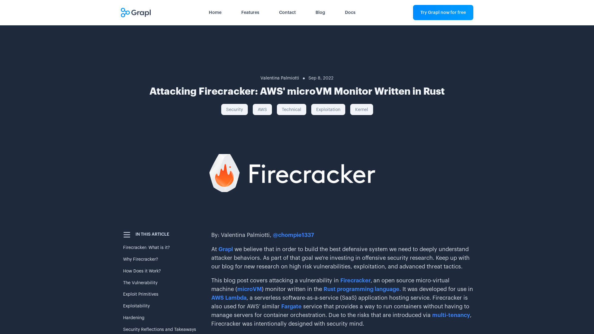 Attacking Firecracker: AWS' microVM Monitor Written in Rust - Blog | Grapl