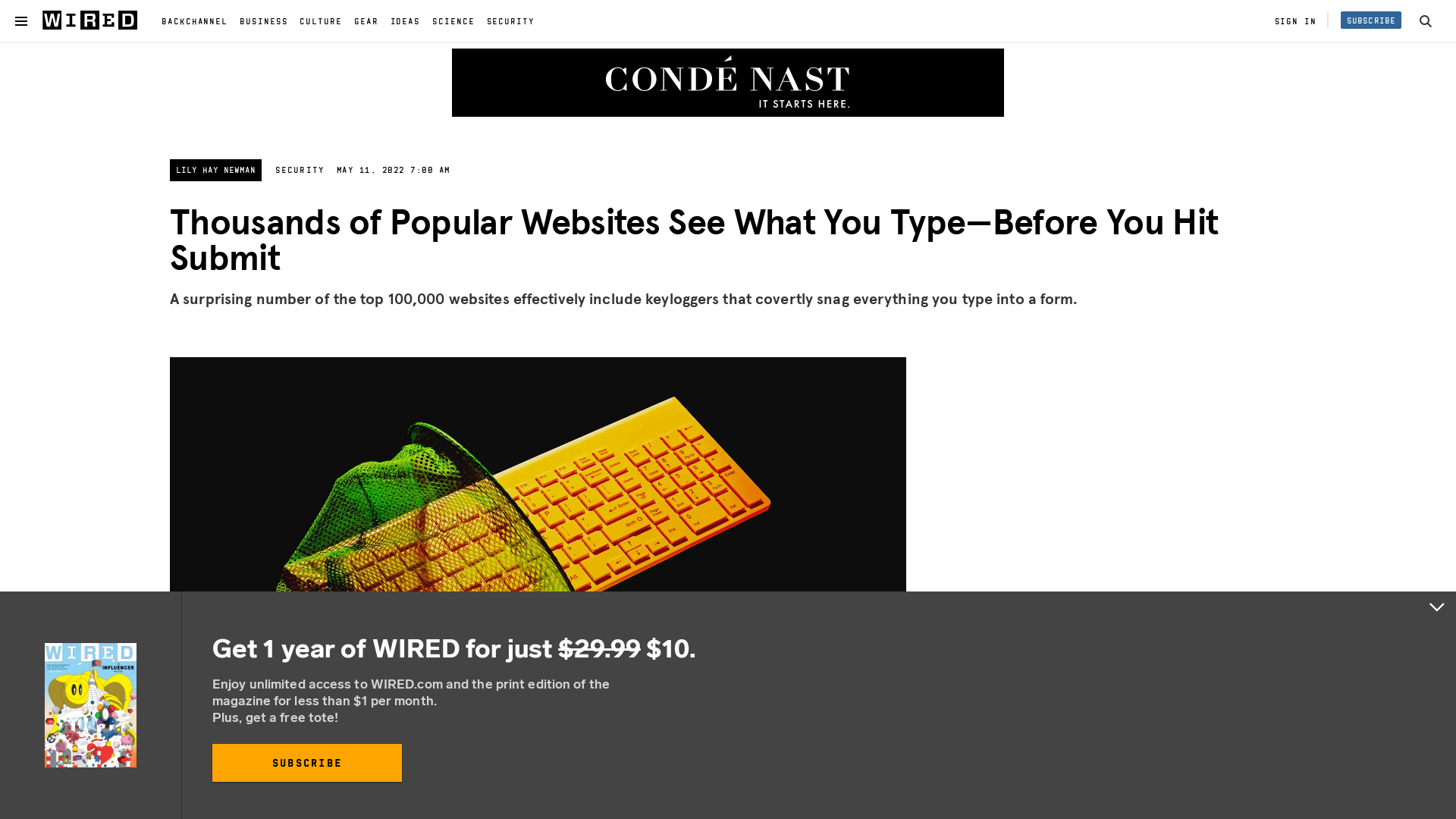 Some Top 100,000 Websites Collect Everything You Type—Before You Hit Submit | WIRED