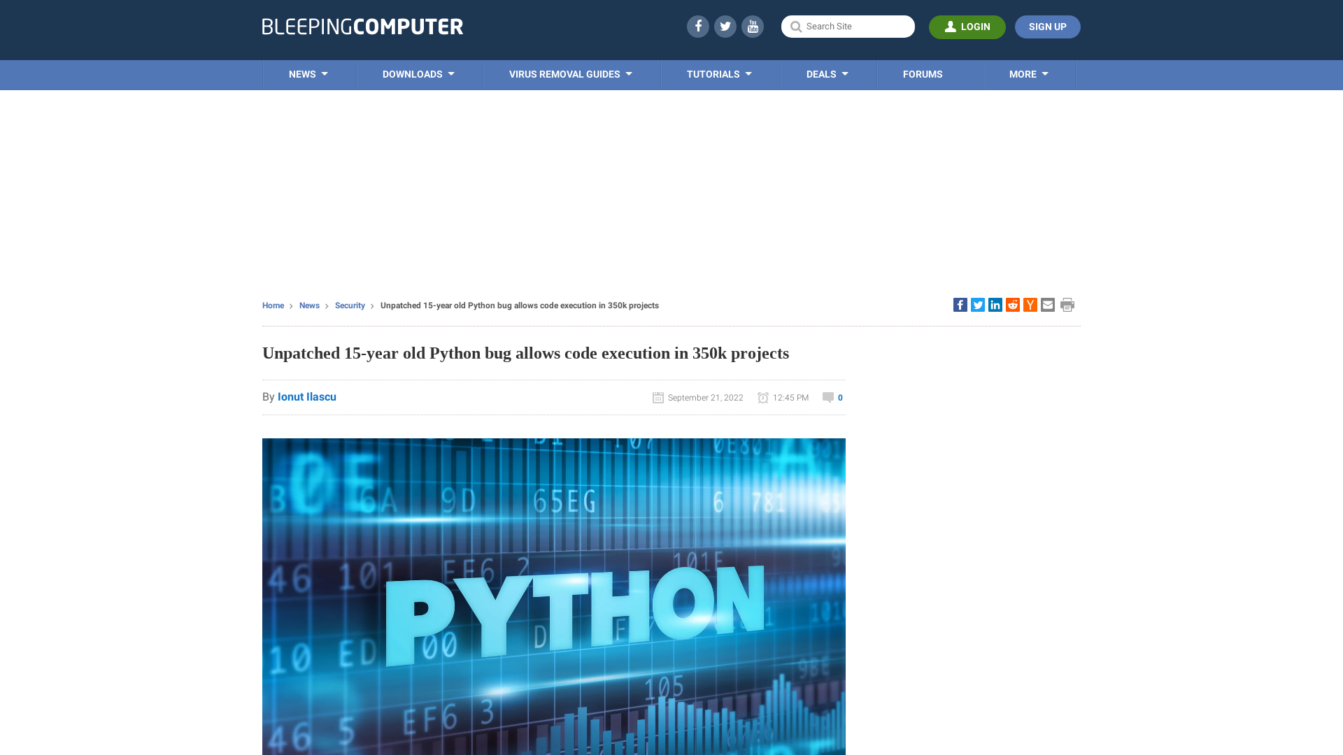 Unpatched 15-year old Python bug allows code execution in 350k projects