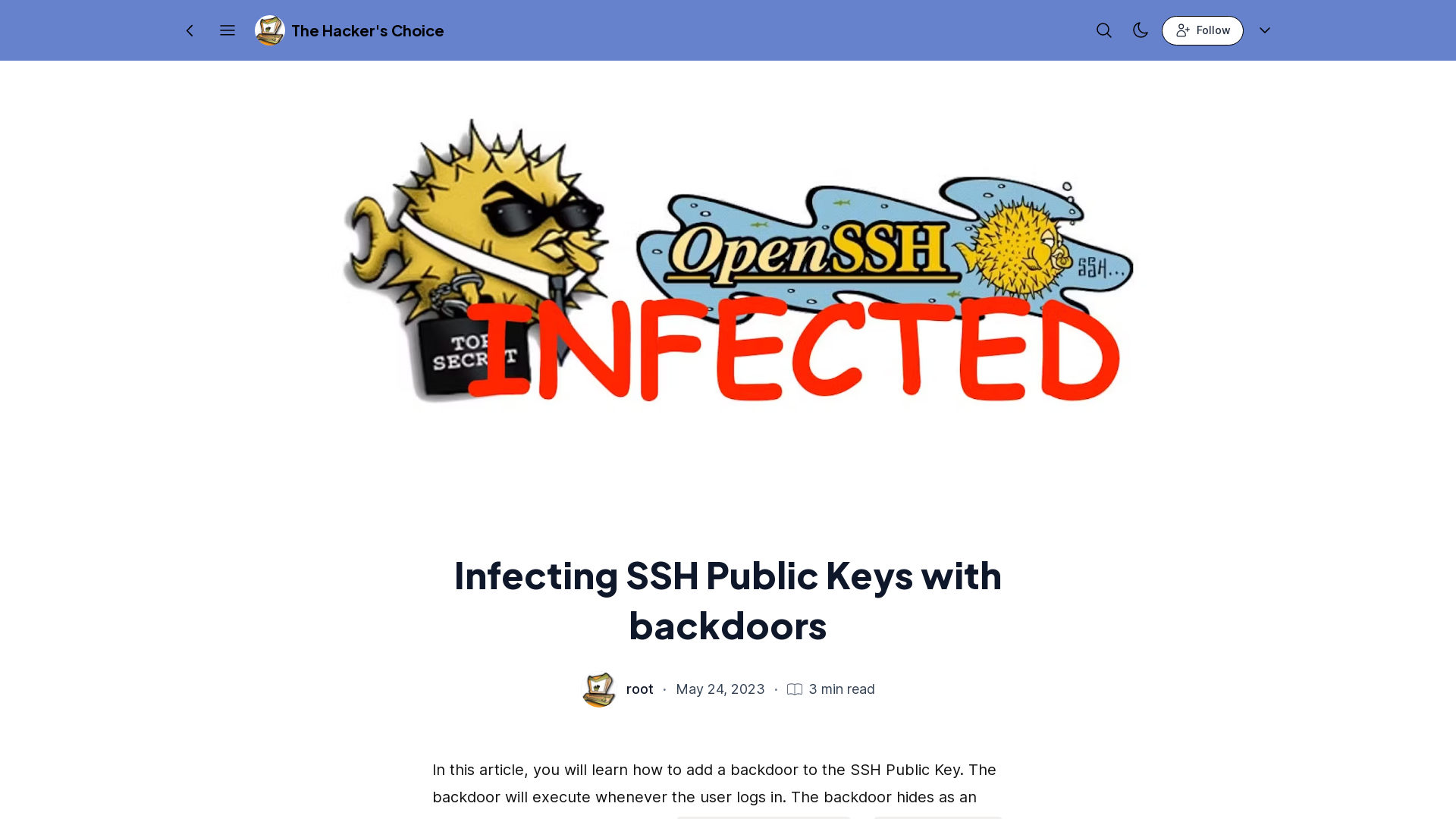 Infecting SSH Public Keys with backdoors