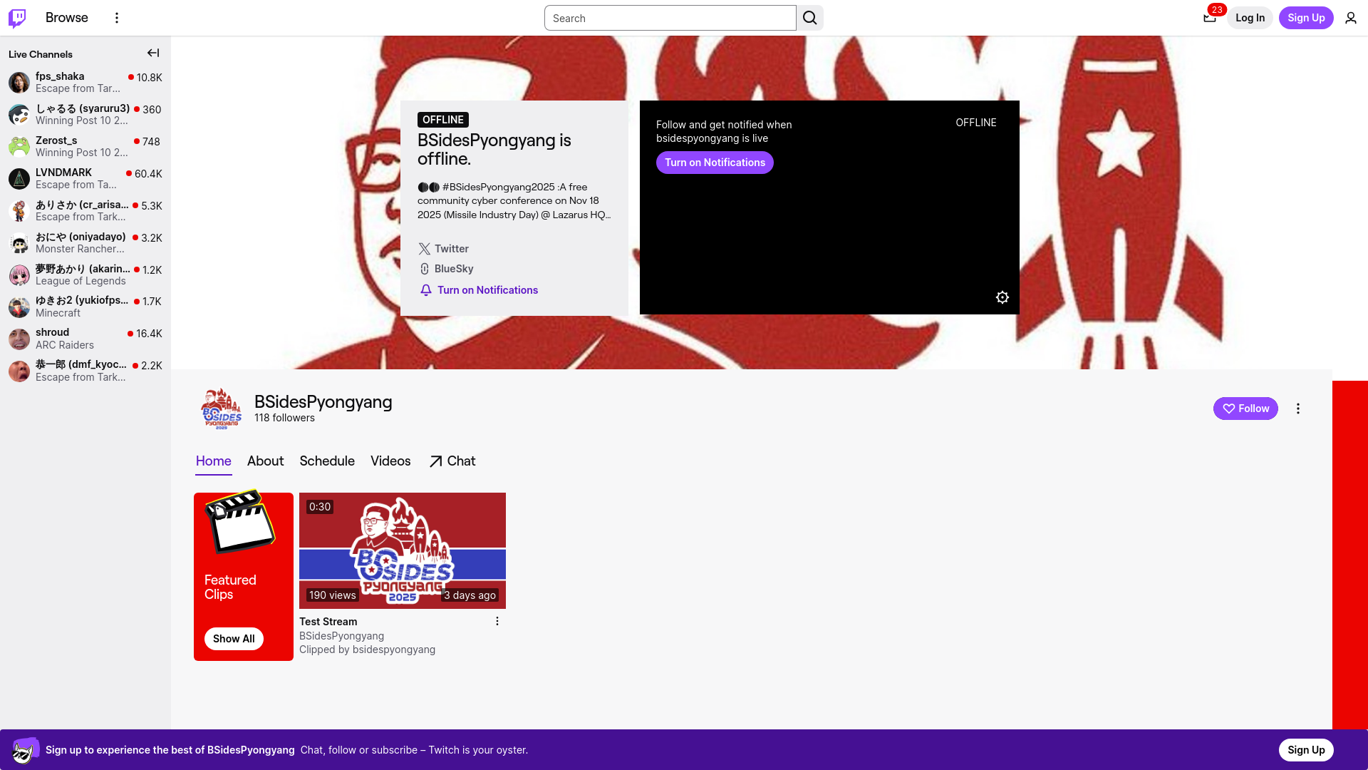 BSidesPyongyang - Twitch