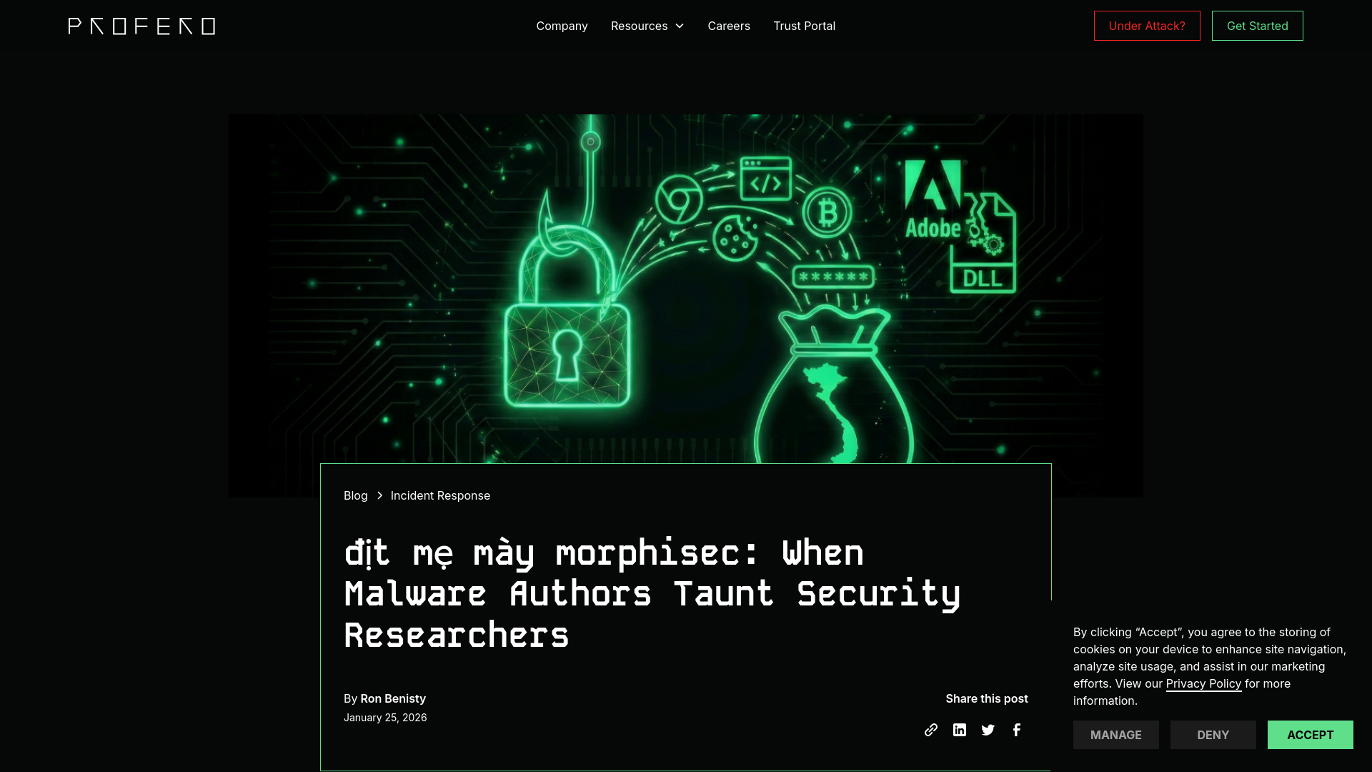 địt mẹ mày morphisec: When Malware Authors Taunt Security Researchers