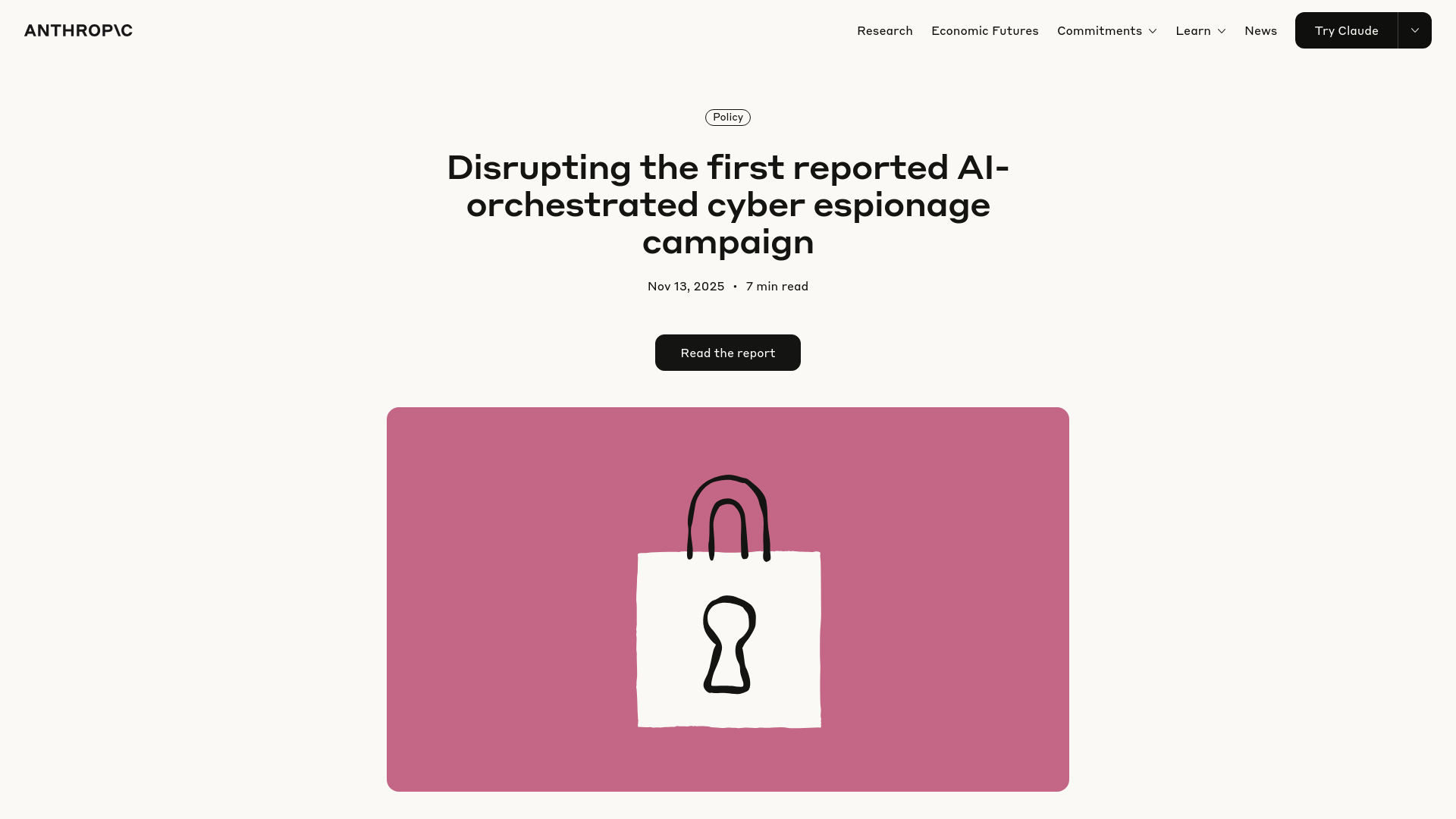 Disrupting the first reported AI-orchestrated cyber espionage campaign \ Anthropic