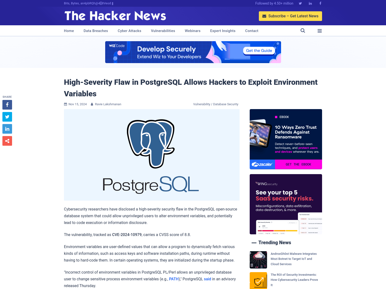 High-Severity Flaw in PostgreSQL Allows Hackers to Exploit Environment Variables