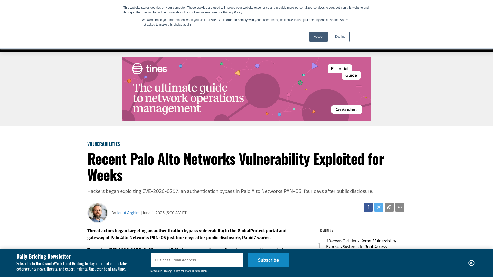Recent Palo Alto Networks Vulnerability Exploited for Weeks - SecurityWeek