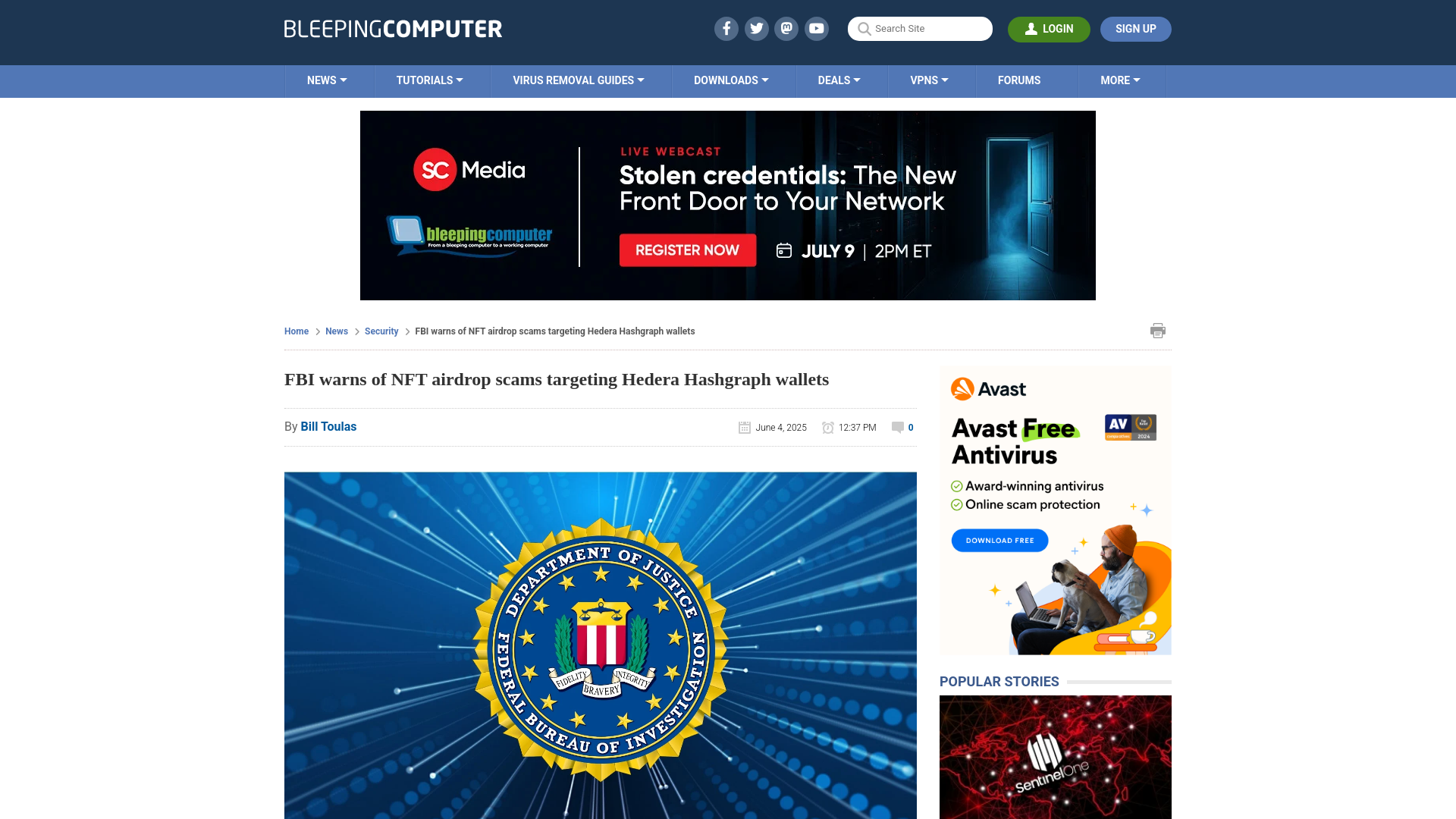FBI warns of NFT airdrop scams targeting Hedera Hashgraph wallets