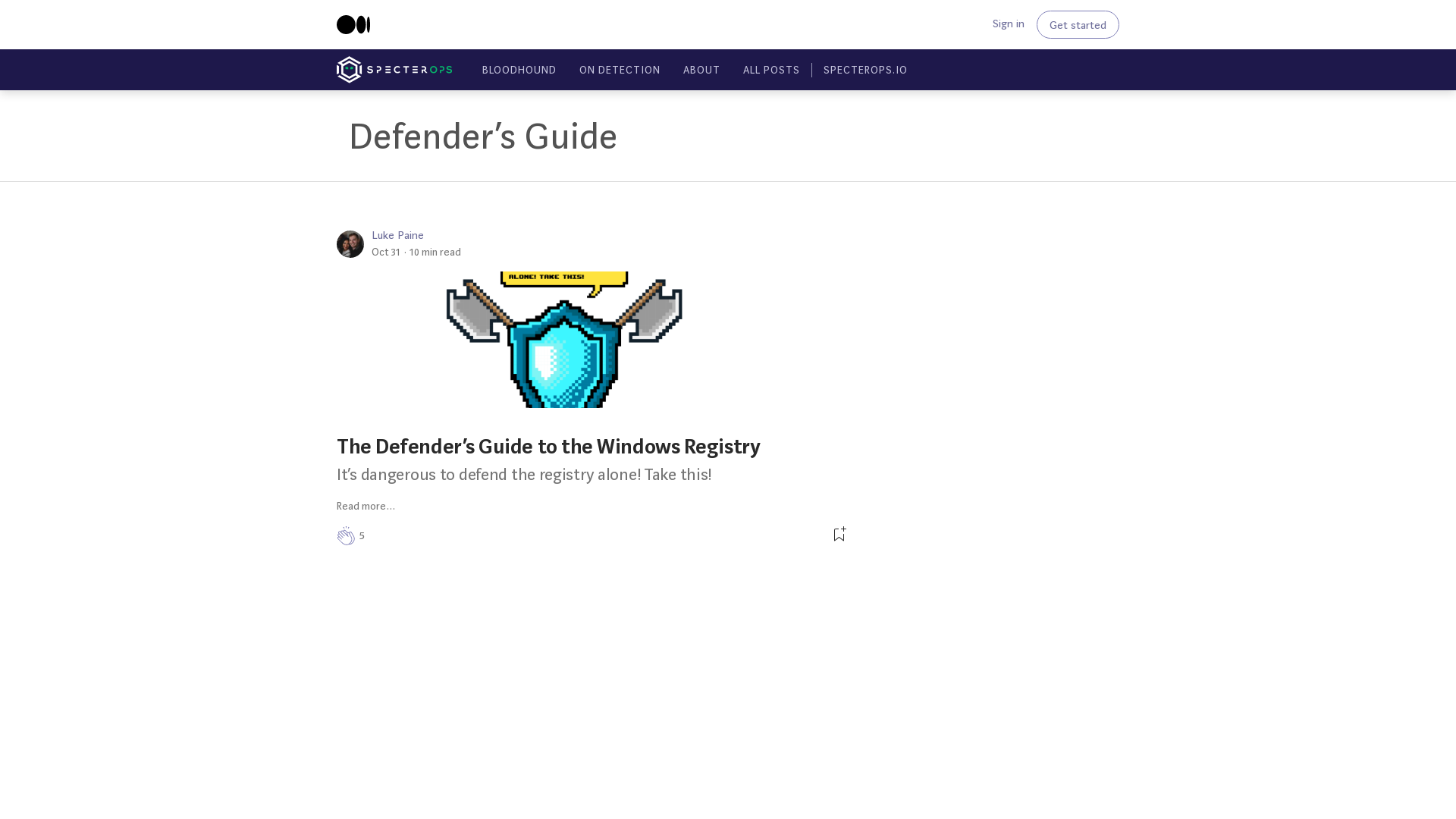 Defender’s Guide – Posts By SpecterOps Team Members