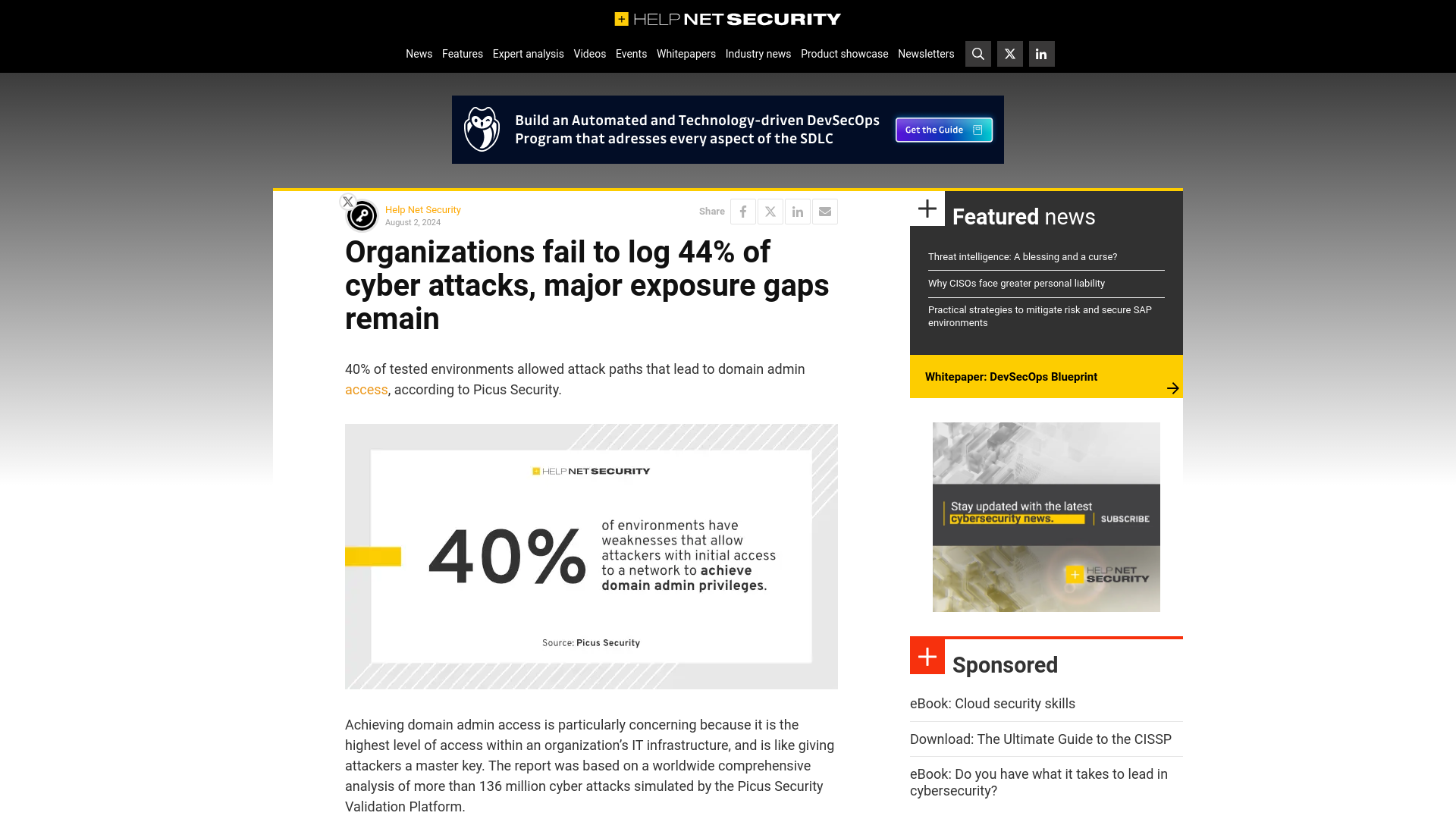 Organizations fail to log 44% of cyber attacks, major exposure gaps remain - Help Net Security