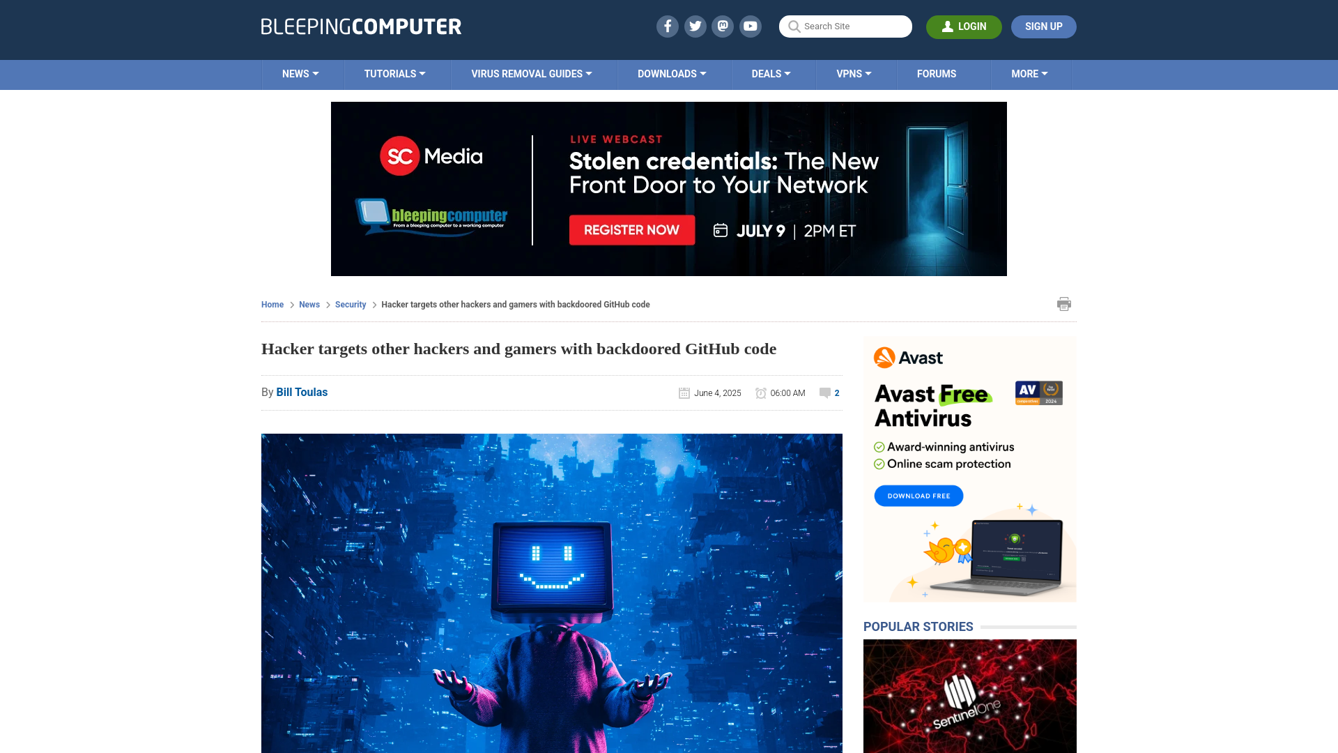Hacker targets other hackers and gamers with backdoored GitHub code