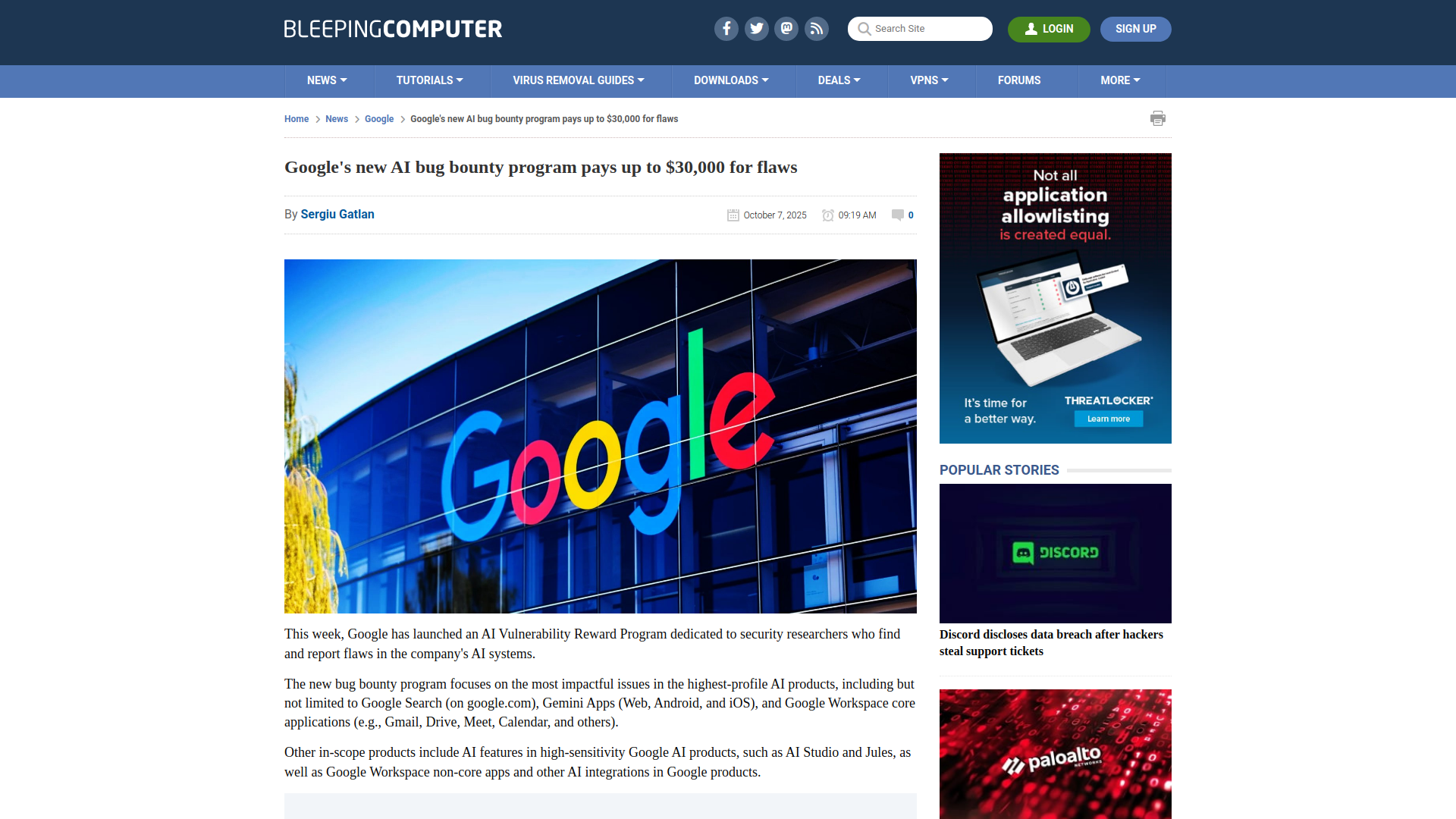 Google's new AI bug bounty program pays up to $30,000 for flaws