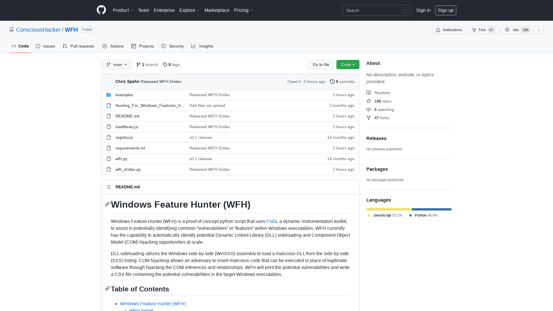 GitHub - ConsciousHacker/WFH