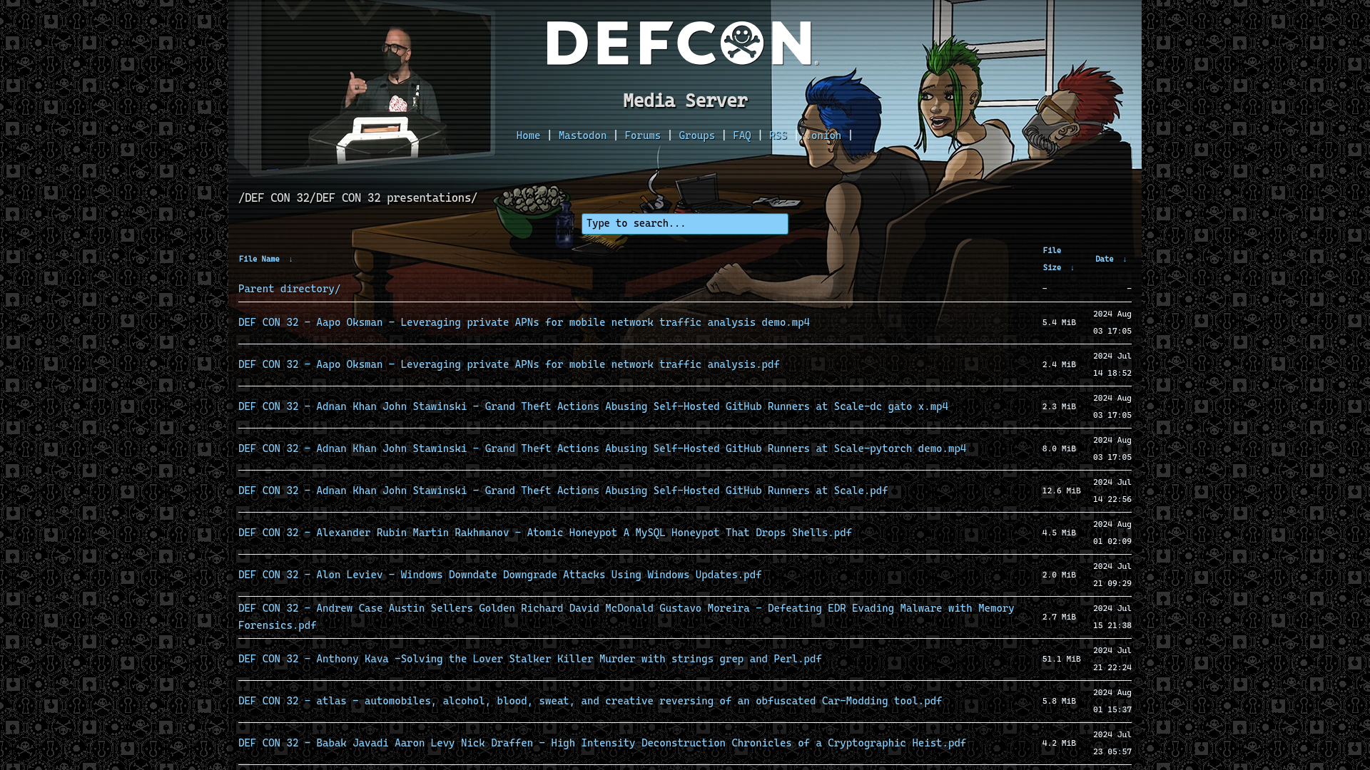 The DEF CON® Media Server - Archives of the conferences