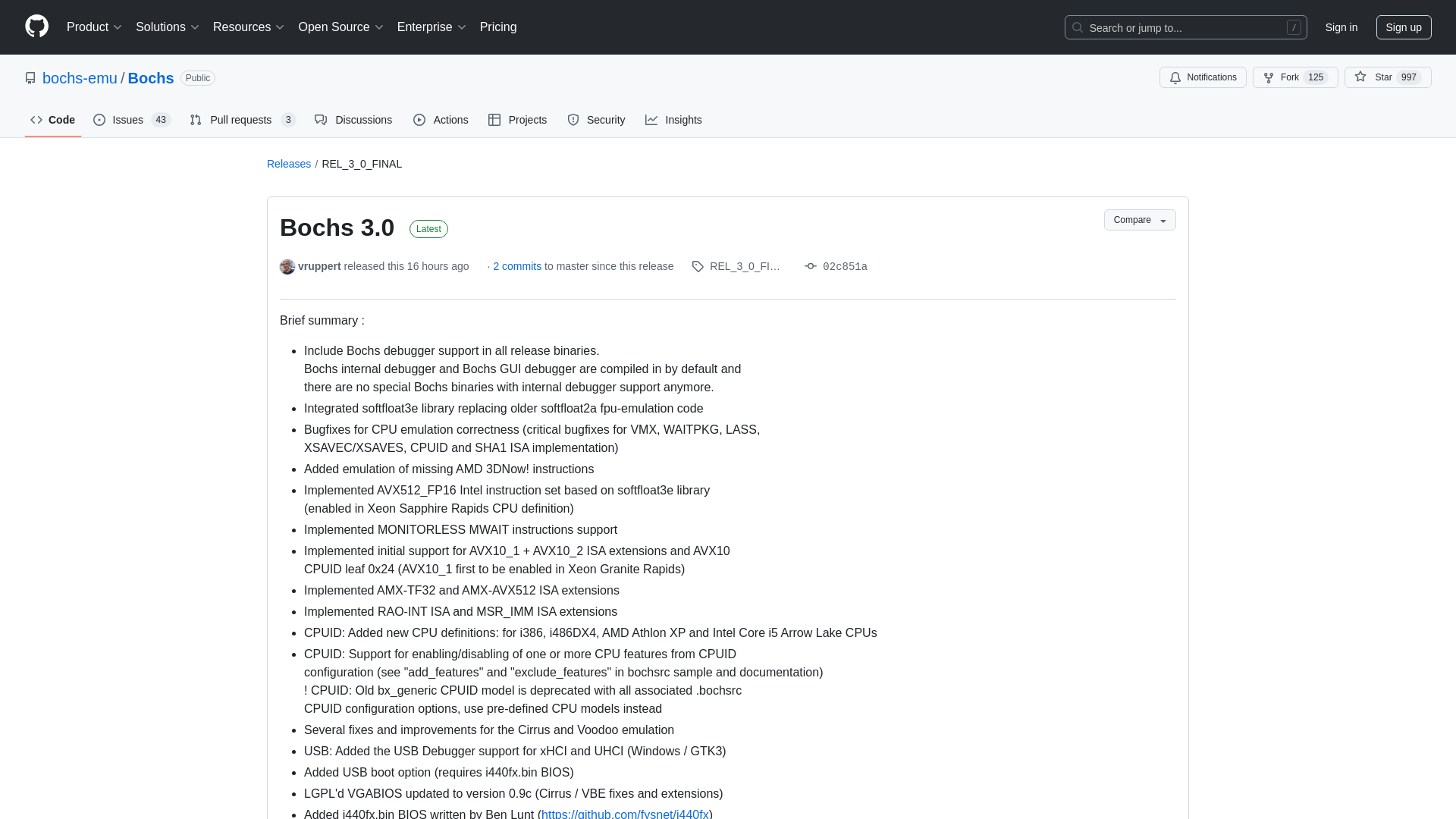 Release Bochs 3.0 · bochs-emu/Bochs · GitHub