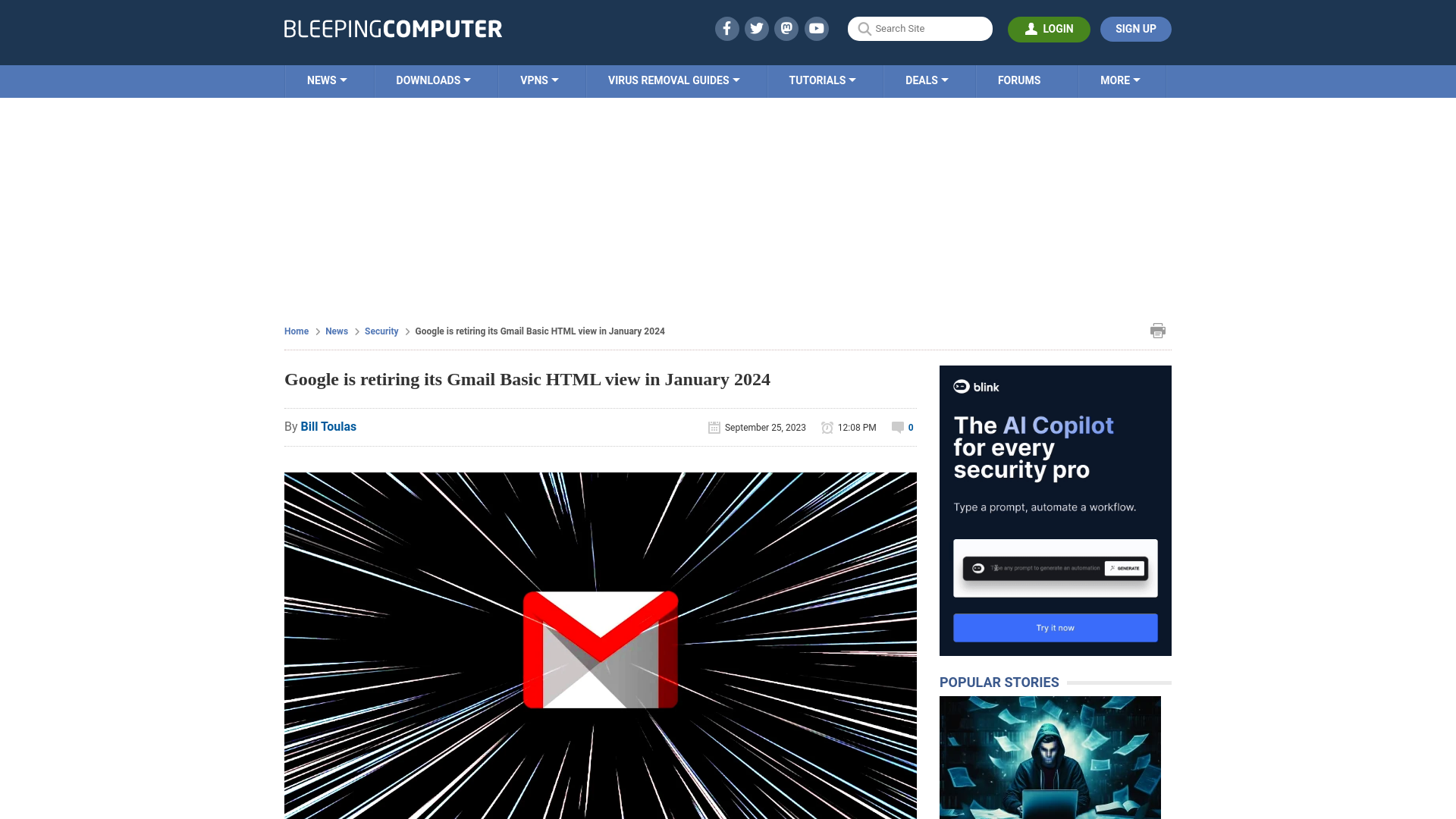 Google is retiring its Gmail Basic HTML view in January 2024