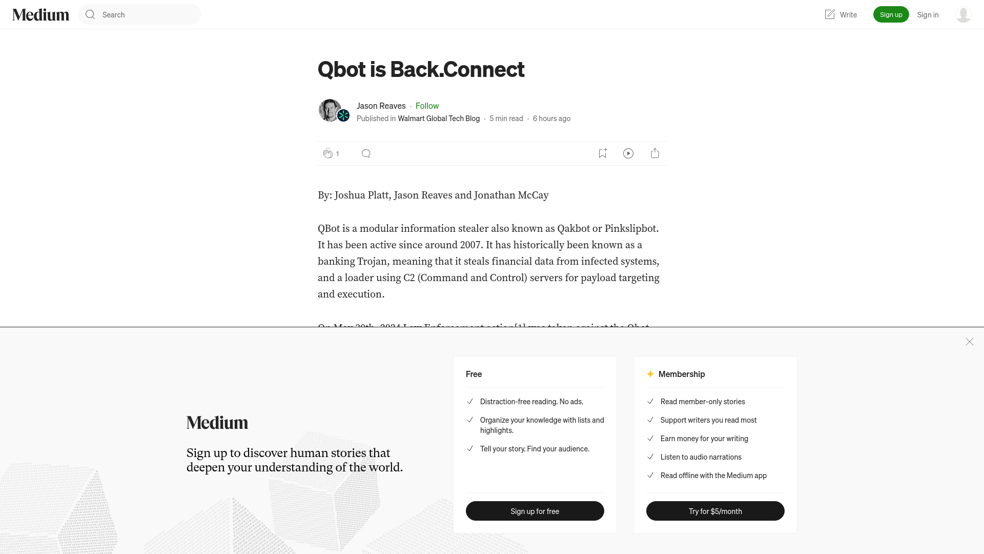 Qbot is Back.Connect. By: Joshua Platt, Jason Reaves and… | by Jason Reaves | Walmart Global Tech Blog | Jan, 2025 | Medium