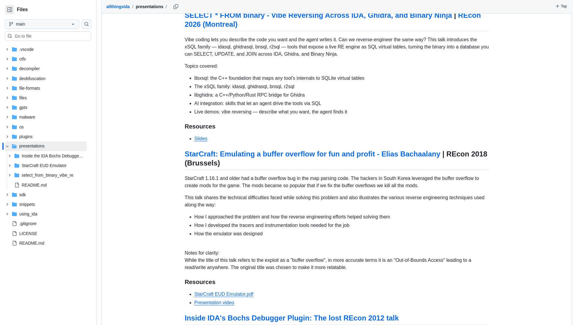 allthingsida/presentations at main · allthingsida/allthingsida · GitHub