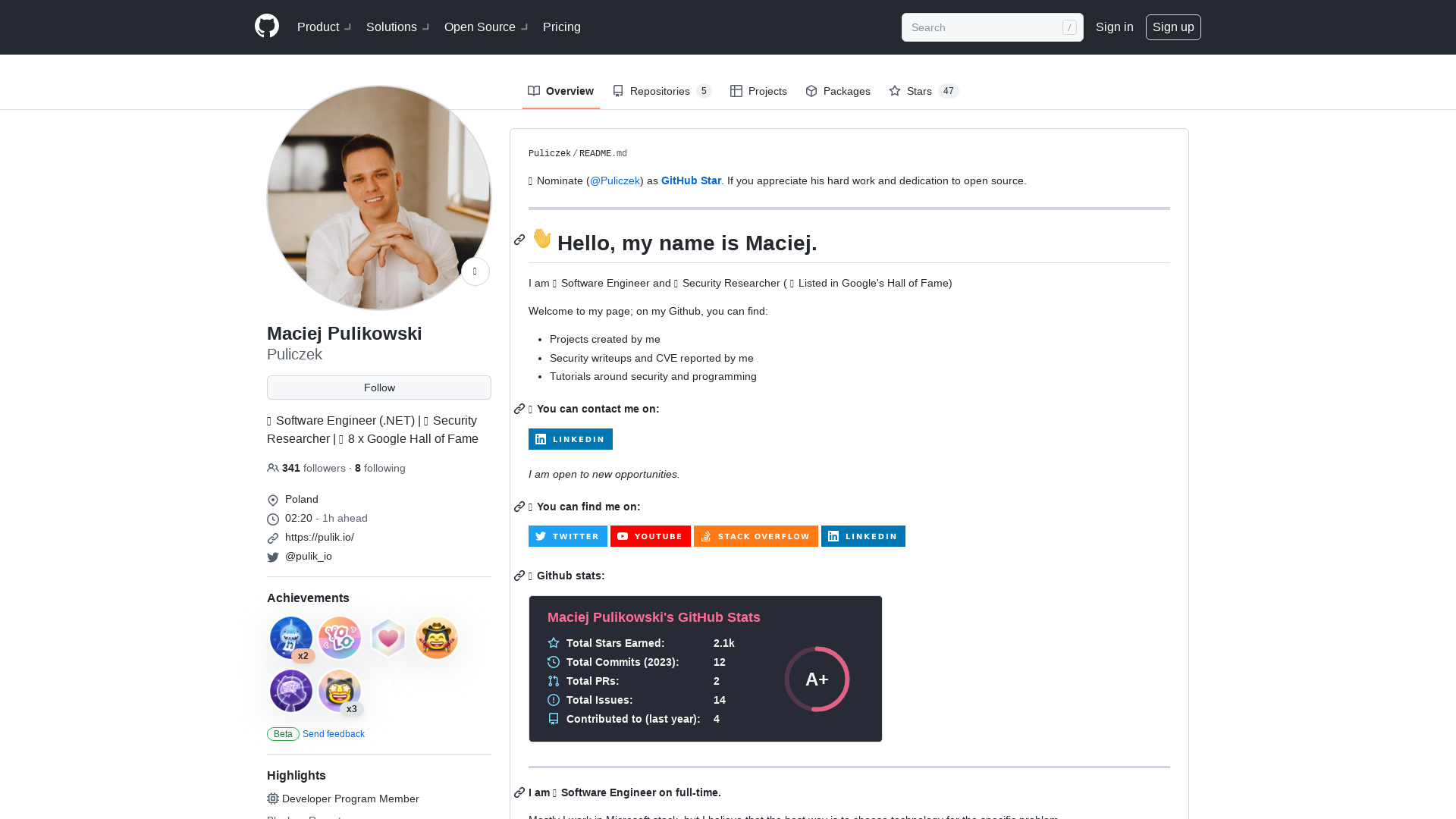 Puliczek (Maciej Pulikowski) · GitHub