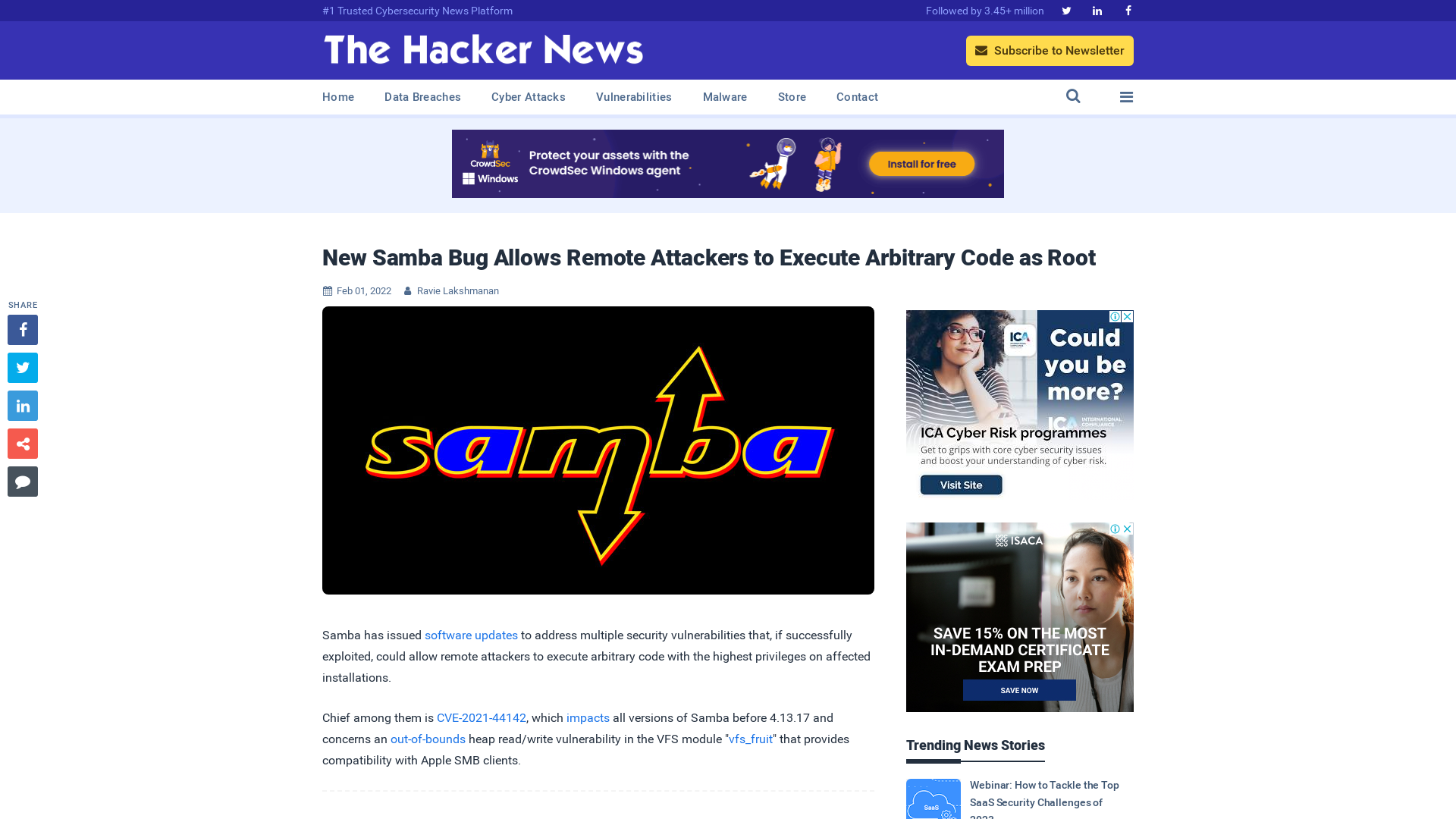 New Samba Bug Allows Remote Attackers to Execute Arbitrary Code as Root