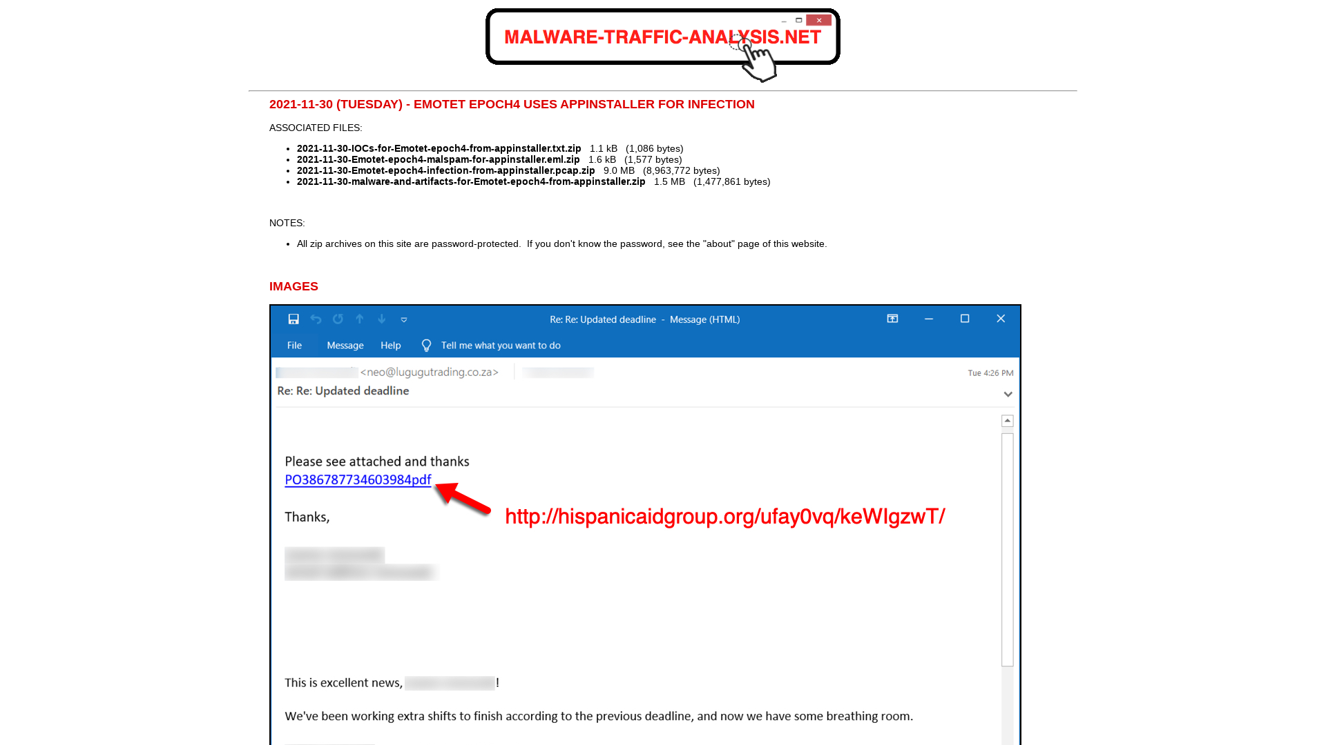 Malware-Traffic-Analysis.net - 2021-11-30 (Tuesday) - Emotet epoch4 uses appinstaller for infection