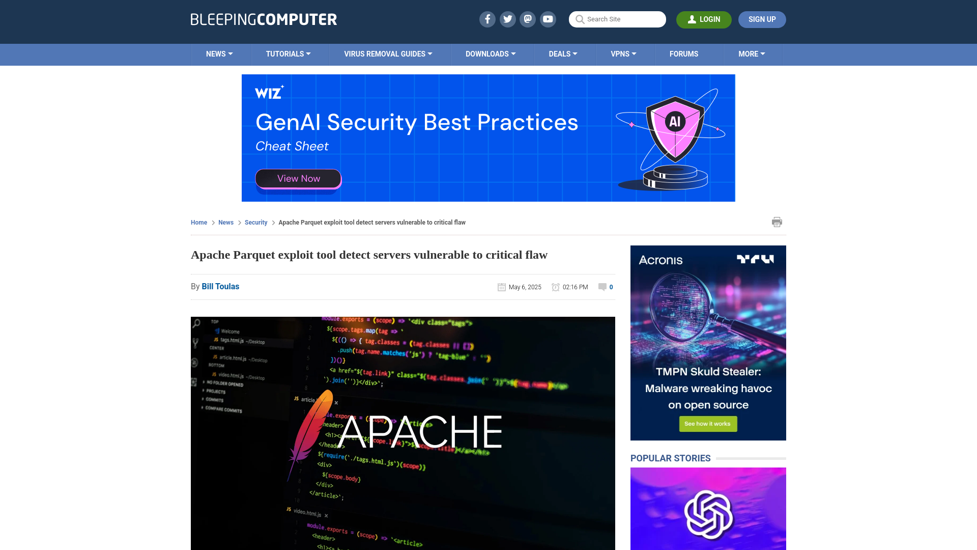 Apache Parquet exploit tool detect servers vulnerable to critical flaw