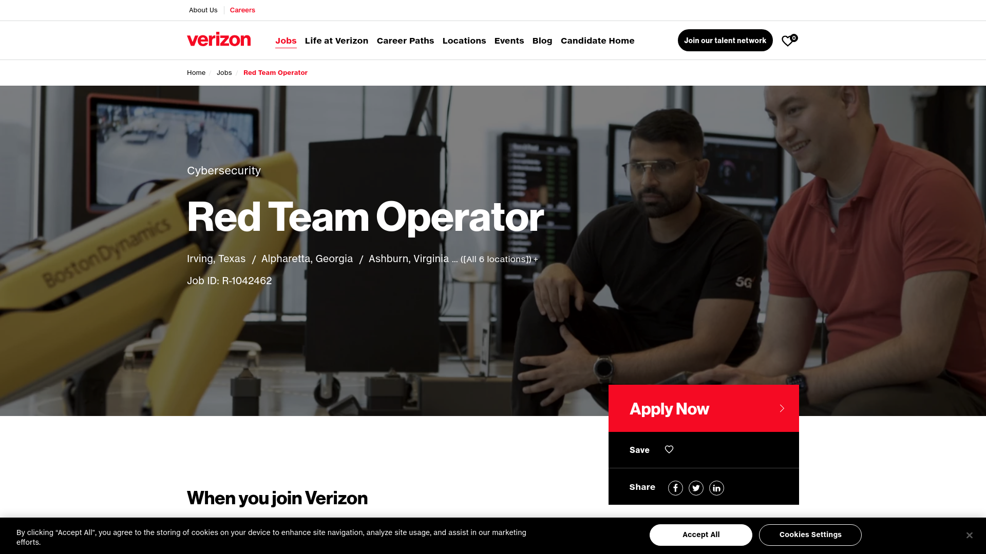 Red Team Operator, Irving, Texas, +5 other locations | Verizon Careers