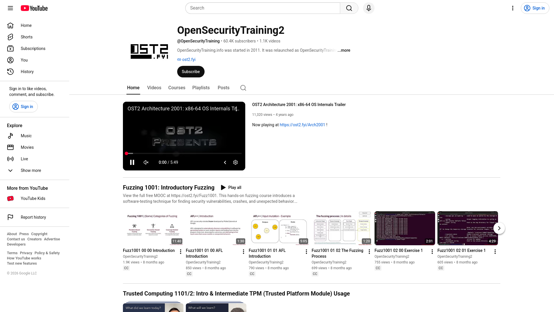OpenSecurityTraining2 - YouTube
