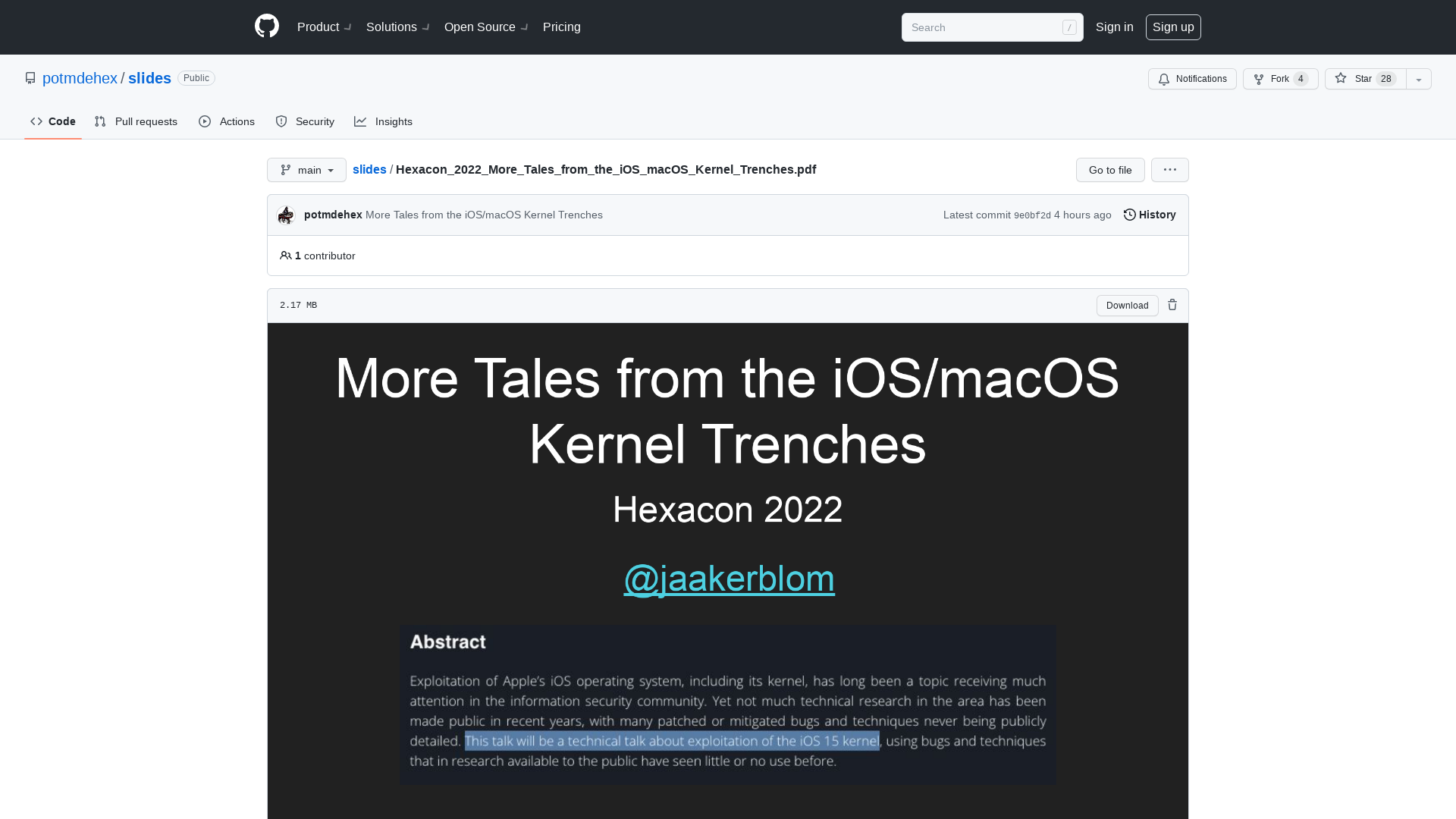 slides/Hexacon_2022_More_Tales_from_the_iOS_macOS_Kernel_Trenches.pdf at main · potmdehex/slides · GitHub