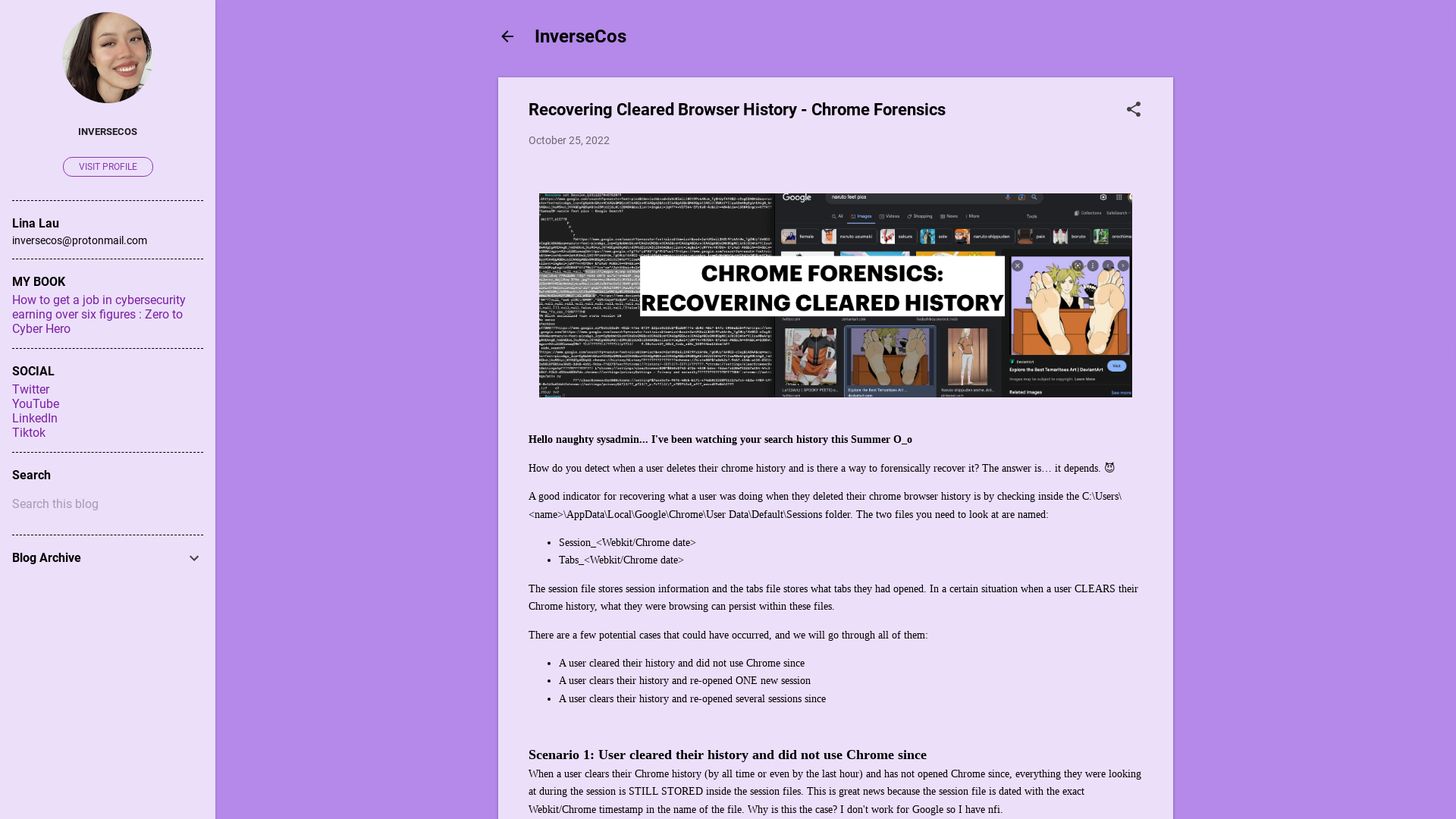 Recovering Cleared Browser History - Chrome Forensics