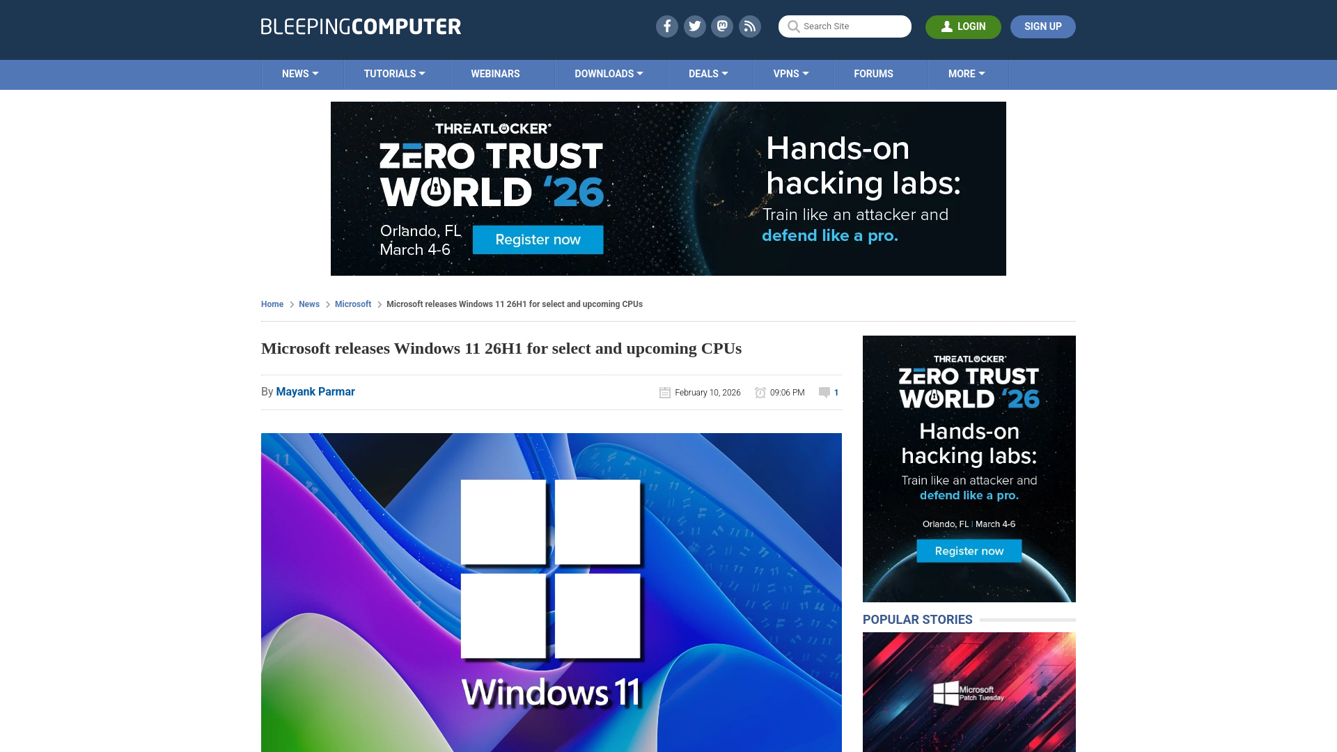 Microsoft releases Windows 11 26H1 for select and upcoming CPUs