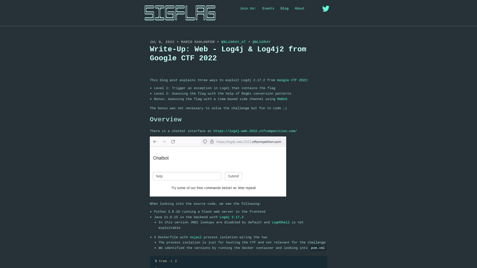 Write-Up: Web - Log4j & Log4j2 from Google CTF 2022 | SIGFLAG