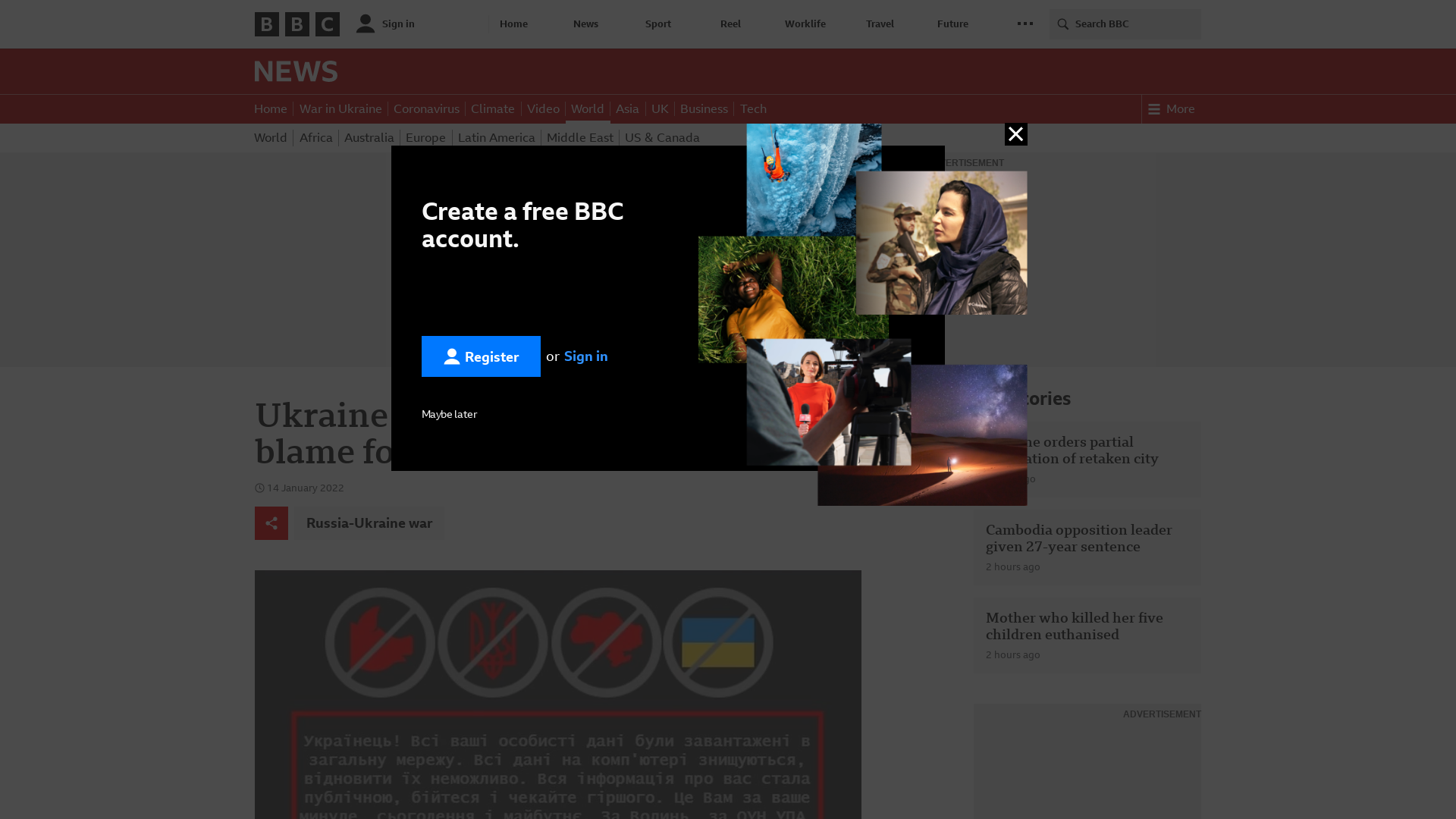Ukraine cyber-attack: Russia to blame for hack, says Kyiv - BBC News