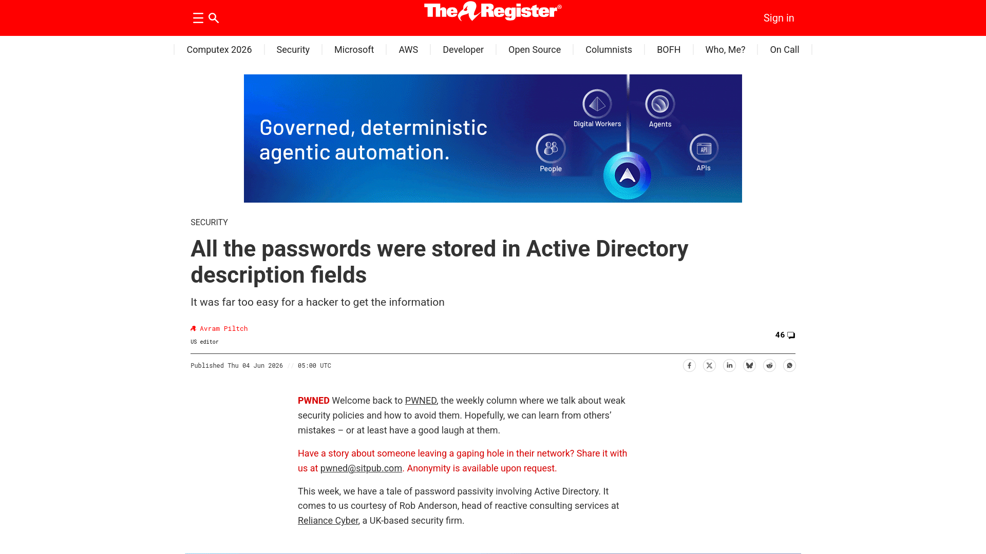 All the passwords were stored in Active Directory description fields