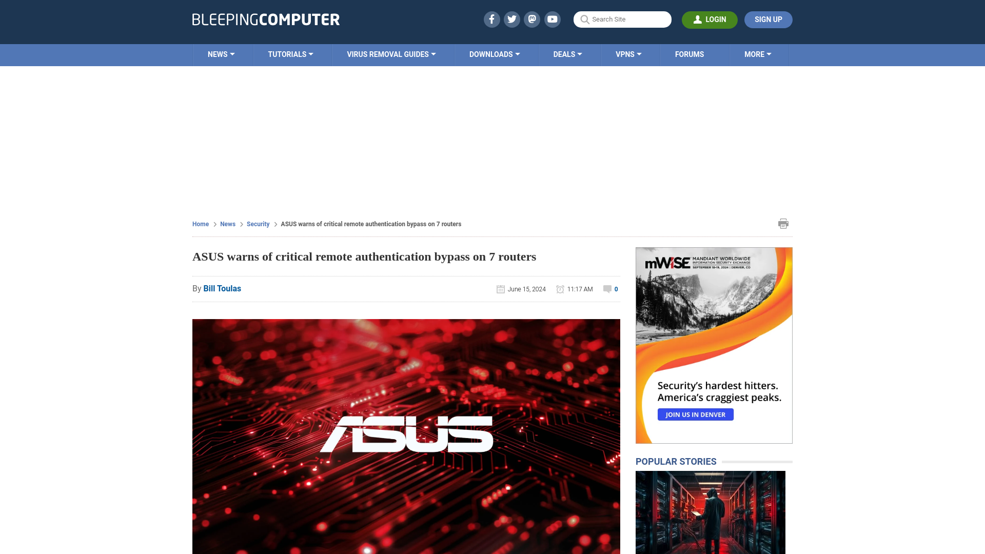 ASUS warns of critical remote authentication bypass on 7 routers