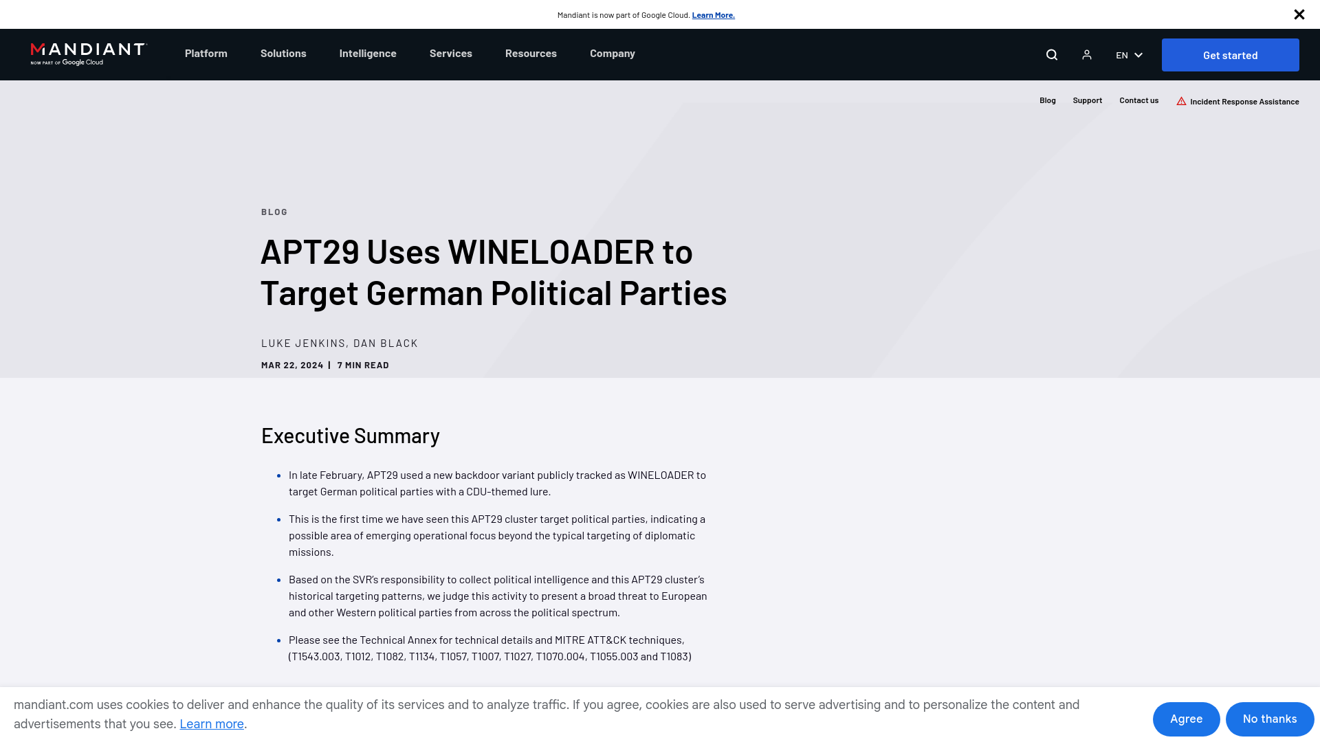 APT29 Uses WINELOADER to Target German Political Parties | Mandiant