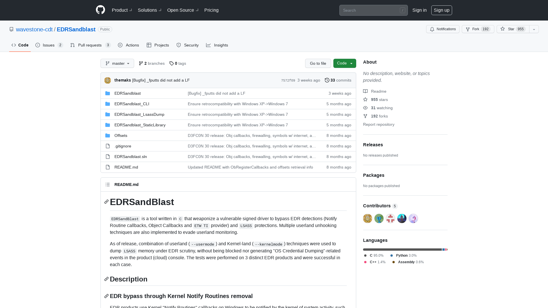 GitHub - wavestone-cdt/EDRSandblast