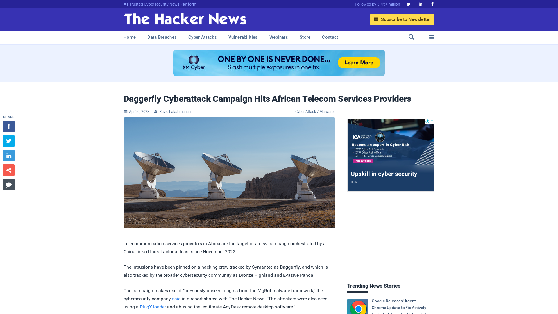 Daggerfly Cyberattack Campaign Hits African Telecom Services Providers