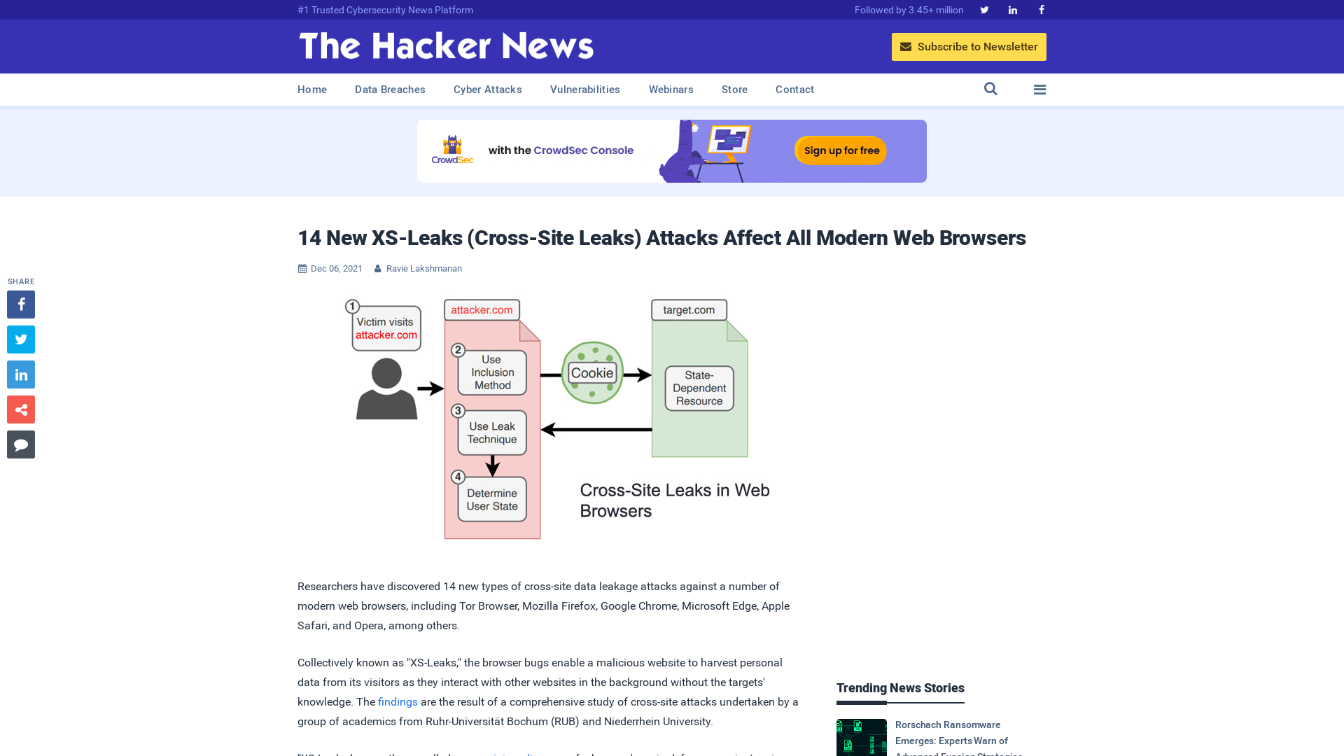 14 New XS-Leaks (Cross-Site Leaks) Attacks Affect All Modern Web Browsers