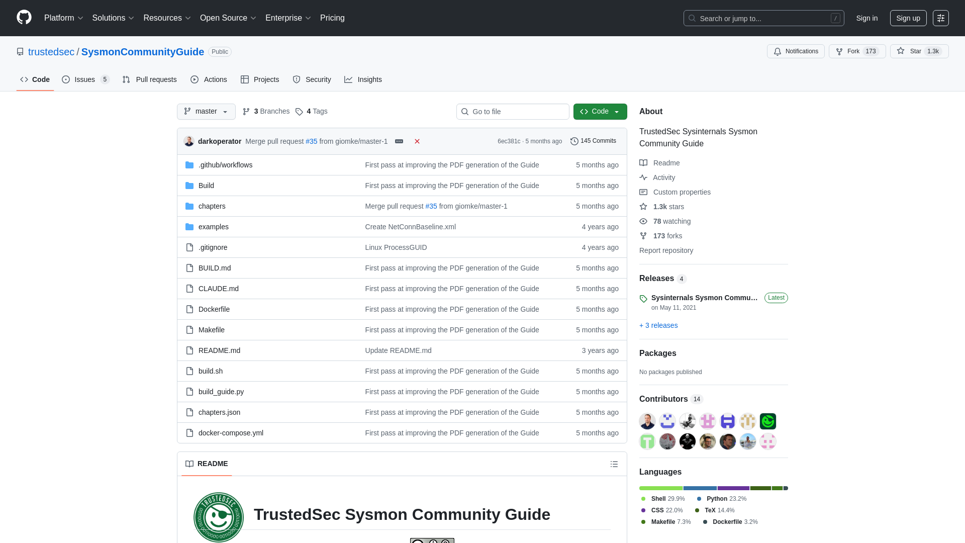 GitHub - trustedsec/SysmonCommunityGuide: TrustedSec Sysinternals Sysmon Community Guide