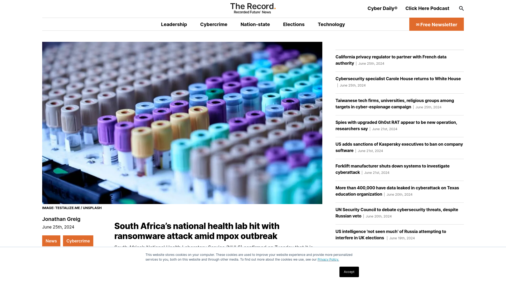 South Africa’s national health lab hit with ransomware attack amid mpox outbreak