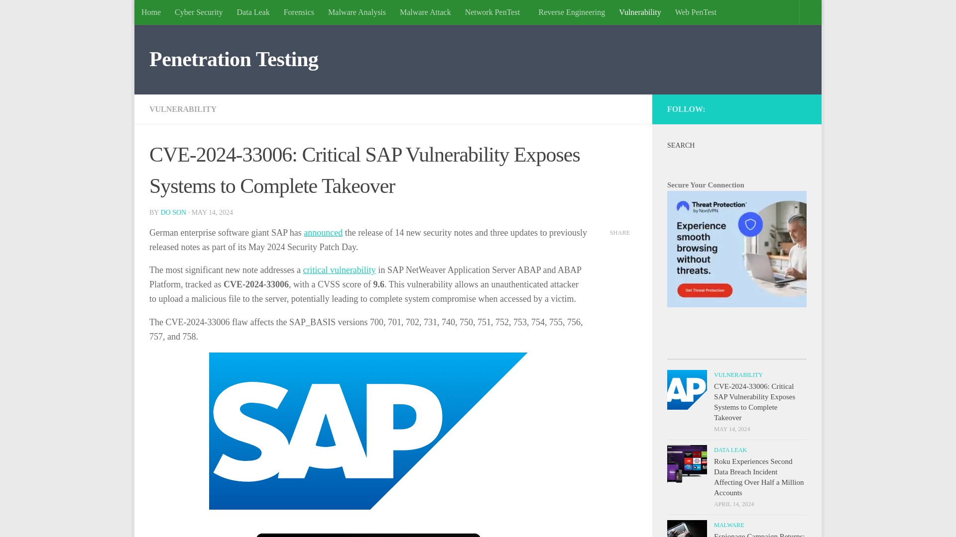 CVE-2024-33006: Critical SAP Vulnerability Exposes Systems to Complete Takeover