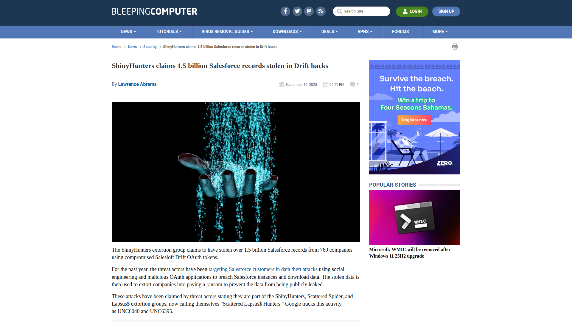 ShinyHunters claims 1.5 billion Salesforce records stolen in Drift hacks