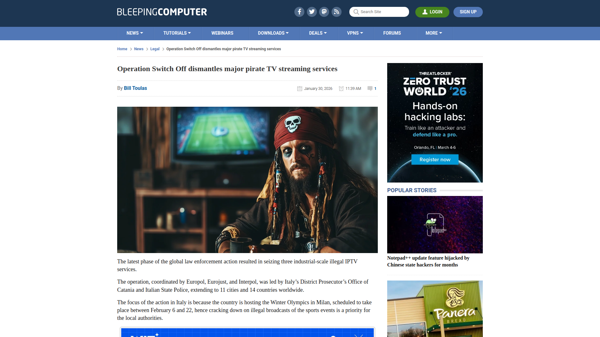 Operation Switch Off dismantles major pirate TV streaming services