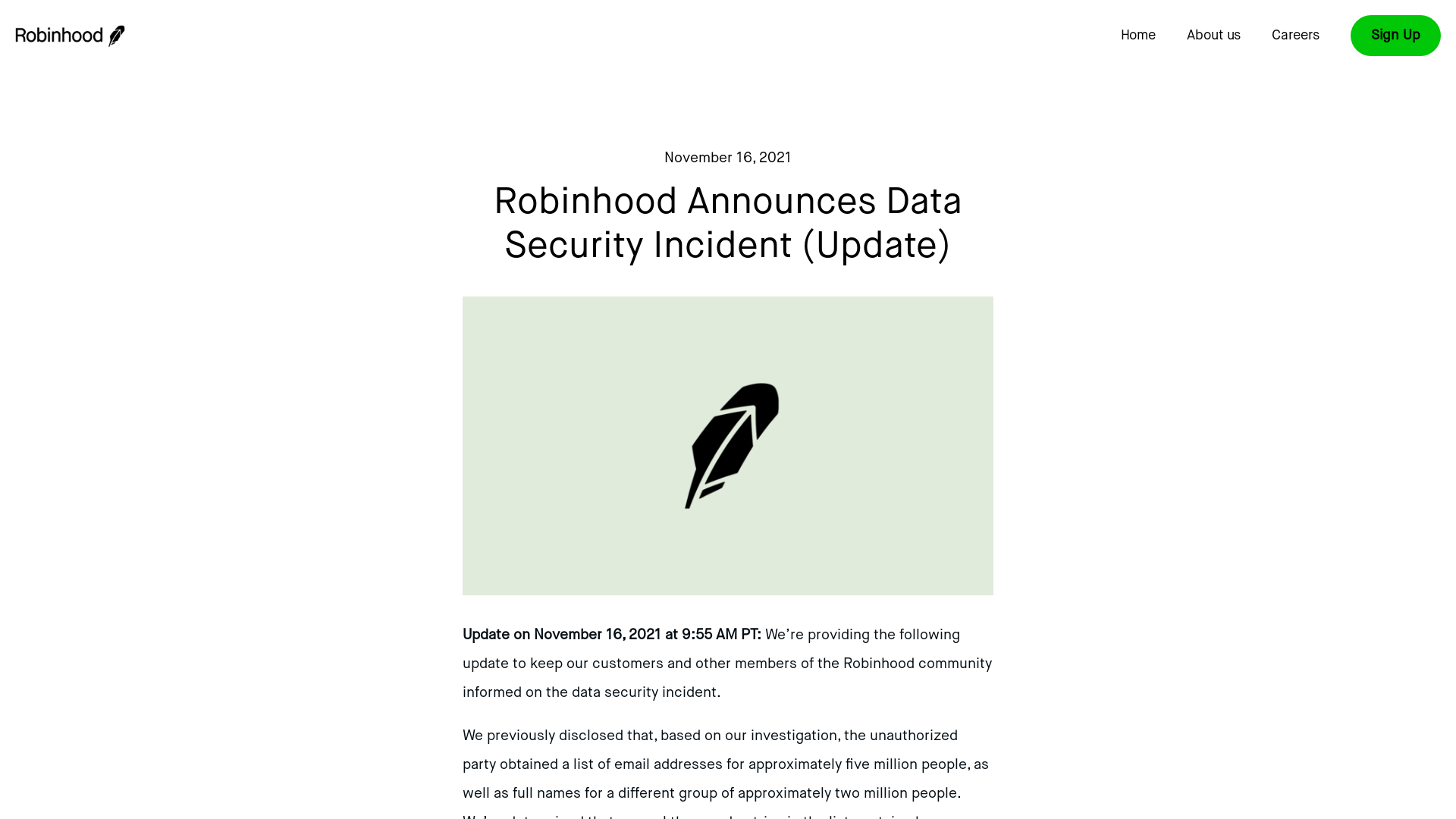 Robinhood Announces Data Security Incident (Update) — Under the Hood