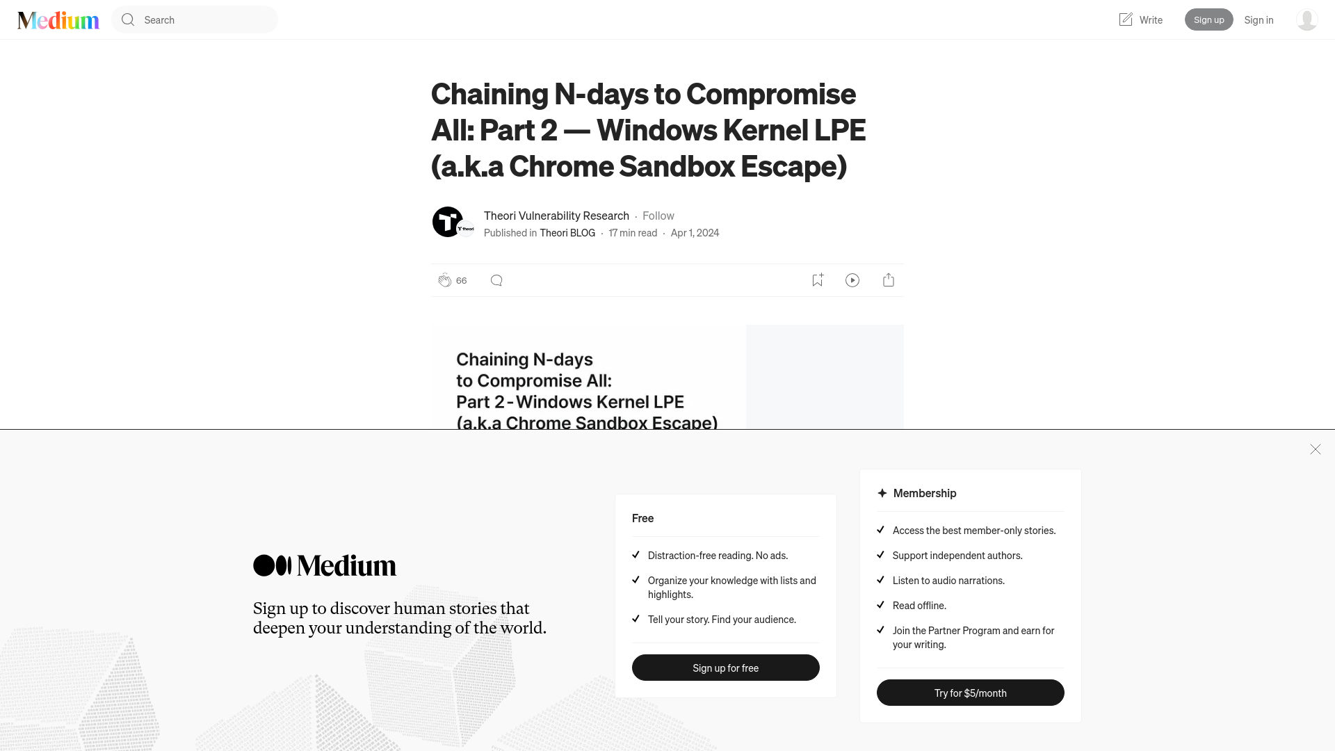 Chaining N-days to Compromise All: Part 2 — Windows Kernel LPE (a.k.a Chrome Sandbox Escape) | by Theori Vulnerability Research | Theori BLOG